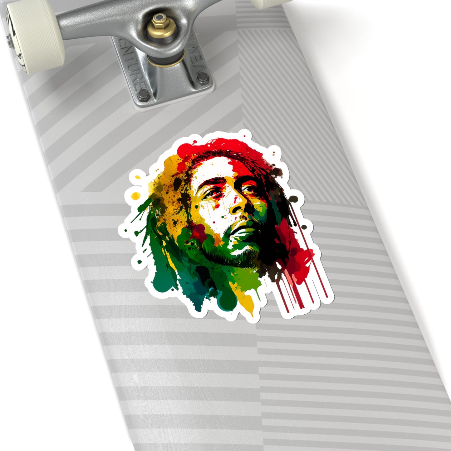 Bob Marley in Watercolor Style Sticker - Add Some Musical and Colorful Style to Your Tech