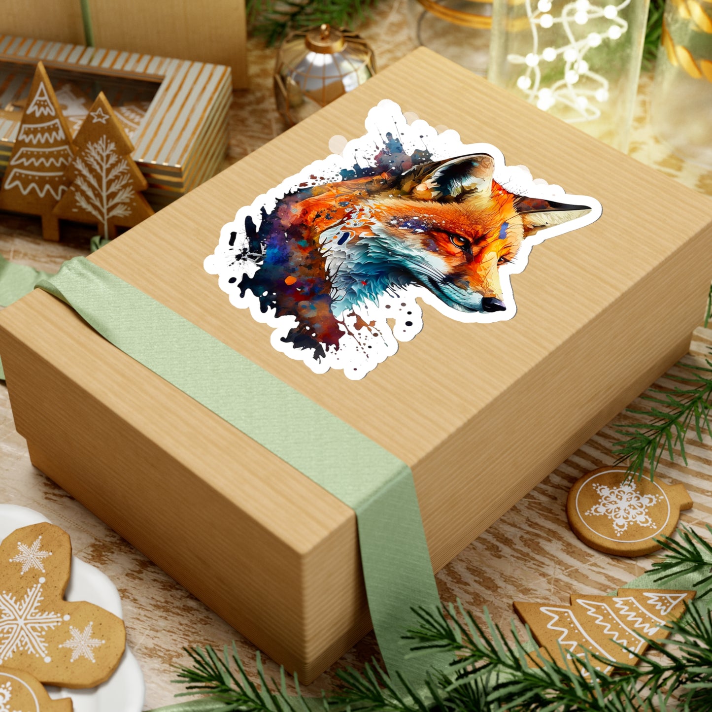 Watercolor Pop-Art Fox Sticker - Add Some Colorful and Unique Style to Your Tech