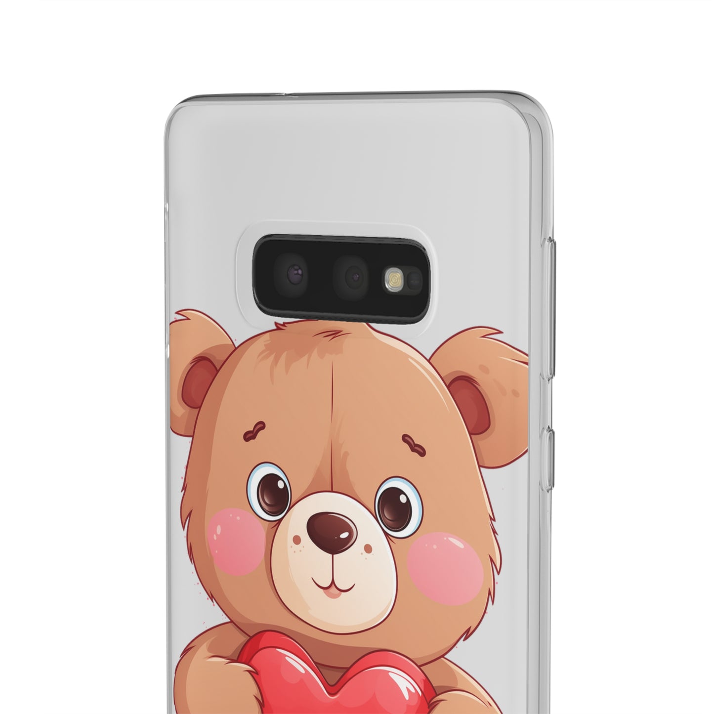 Teddy Bear Heart Phone Case - Flexi & Semi-Transparent - Valentine's Day