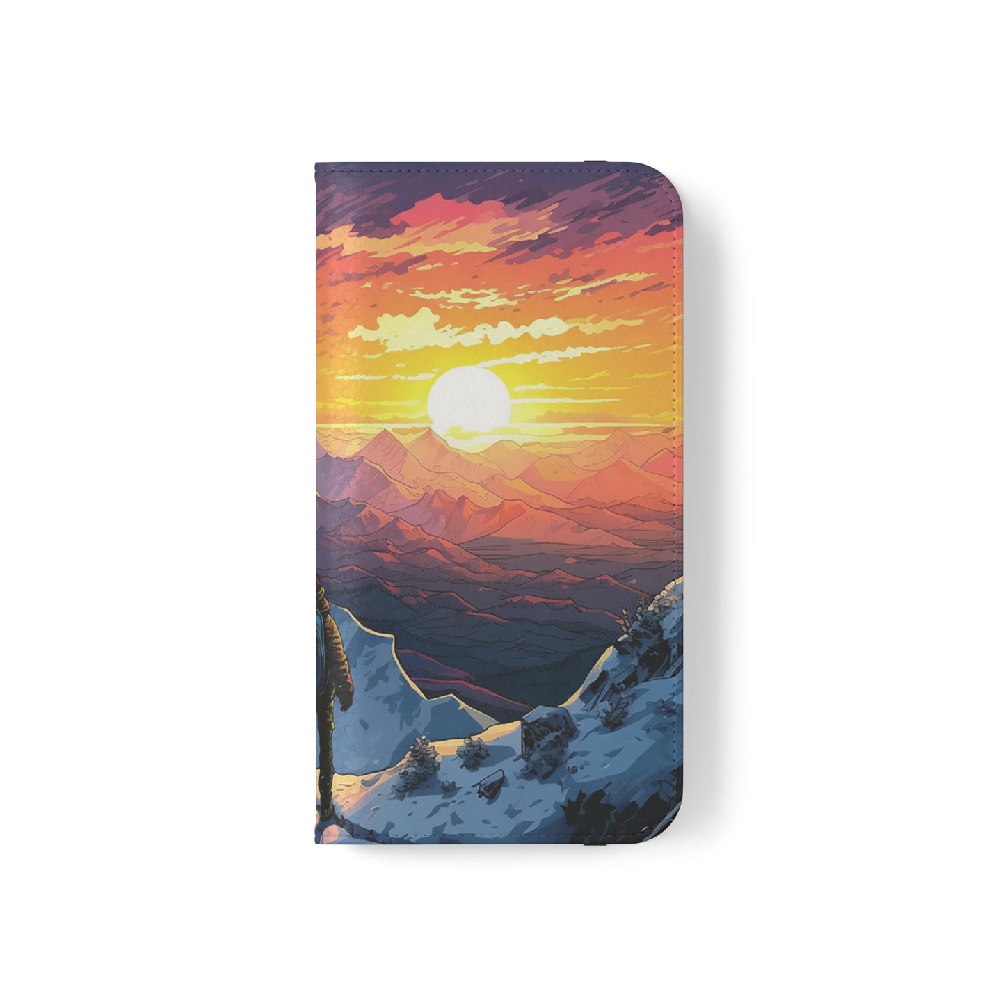 Snowy Mountain Landscape Sunset Flip Phone Case - Embrace the Beauty of Nature on Your Device