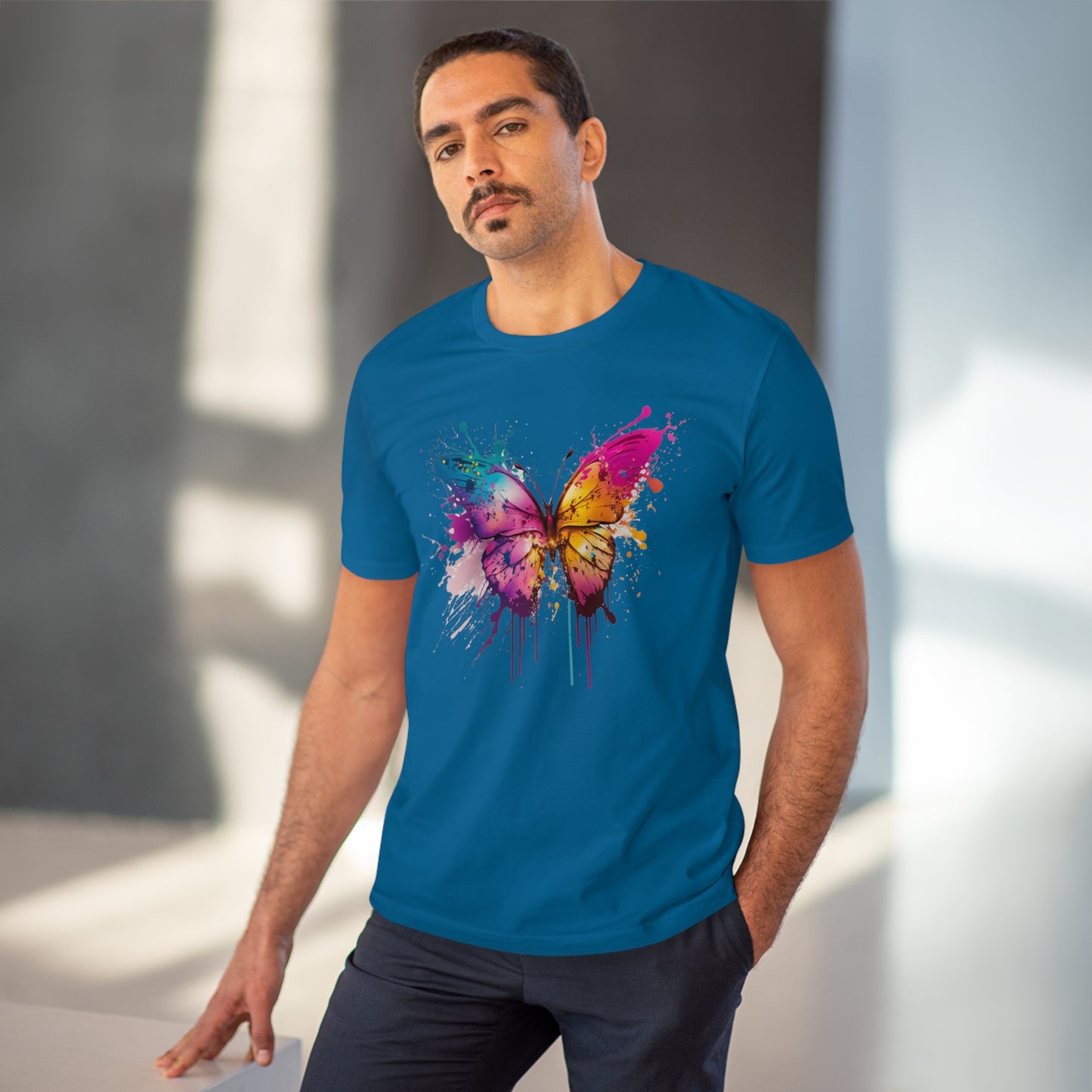 Butterfly in Pop-Art Style Organic Unisex T-Shirt - Add Some Colorful and Eco-Friendly Style to Your Wardrobe