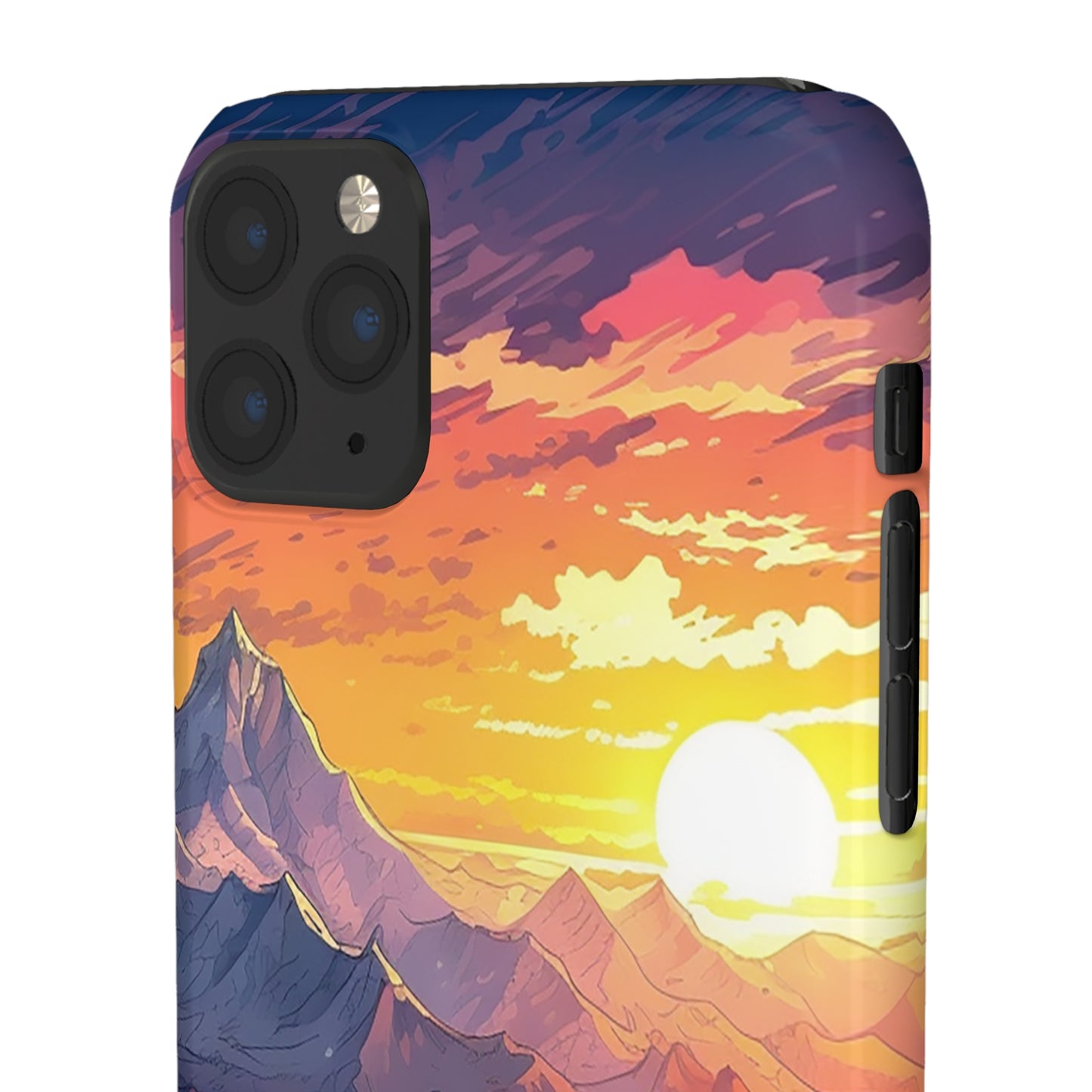 Snowy Mountain Landscape Sunset Phone Case - Embrace the Beauty of Nature on Your Device