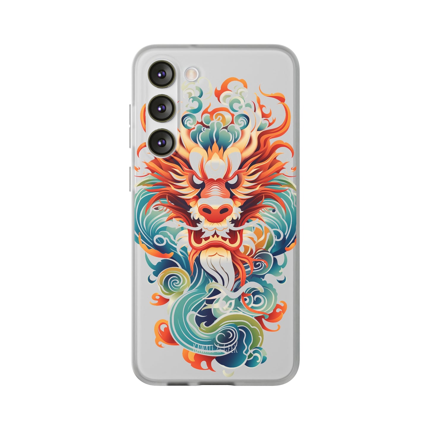 Chinese Ink Dragon Flexi Transparent Phone Case