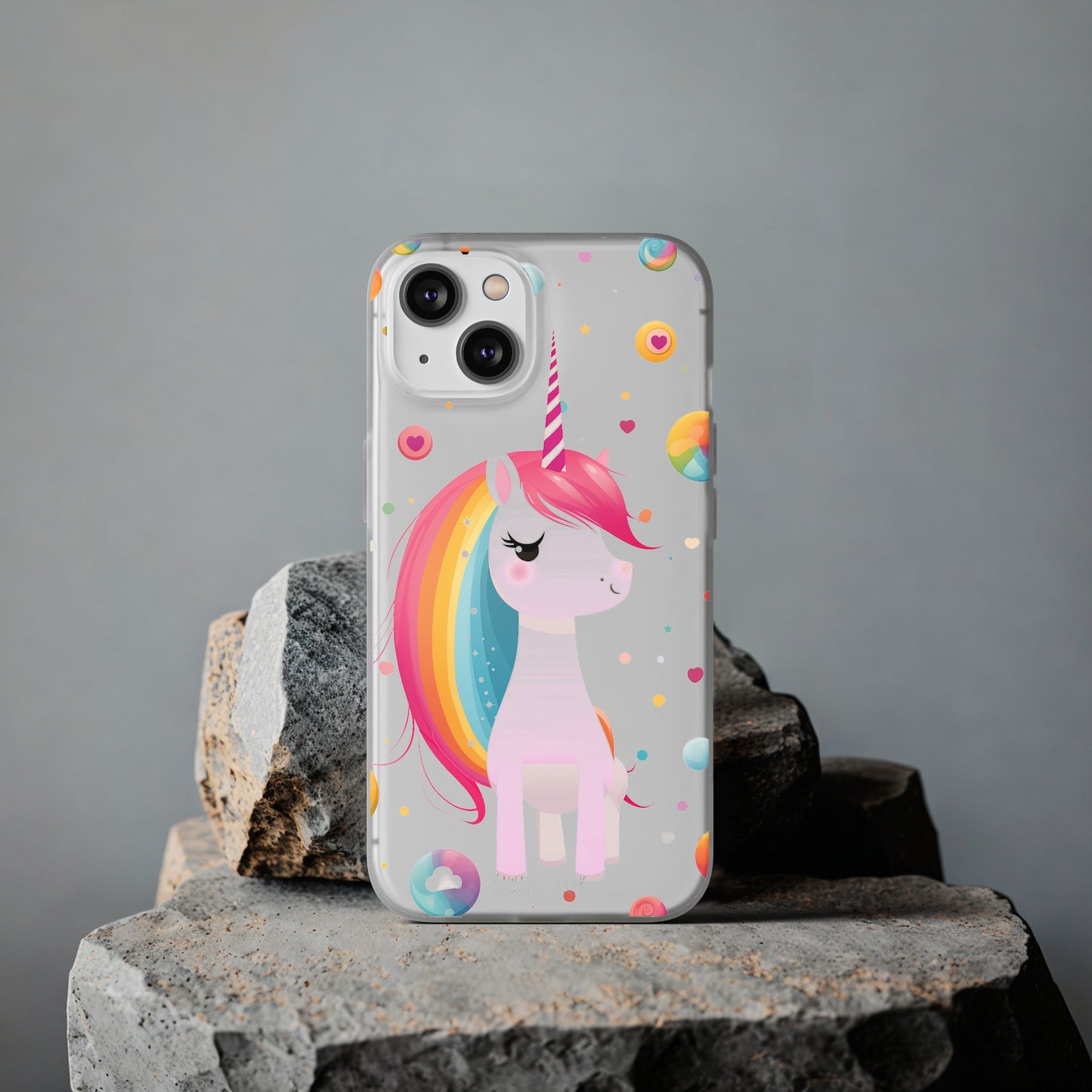 Kawaii Unicorn Flexi Transparent Phone Case