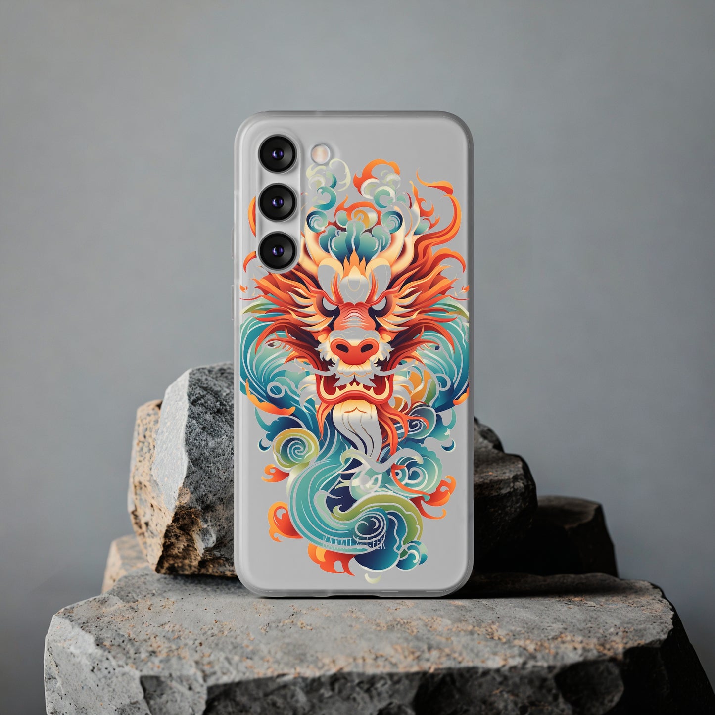 Chinese Ink Dragon Flexi Transparent Phone Case