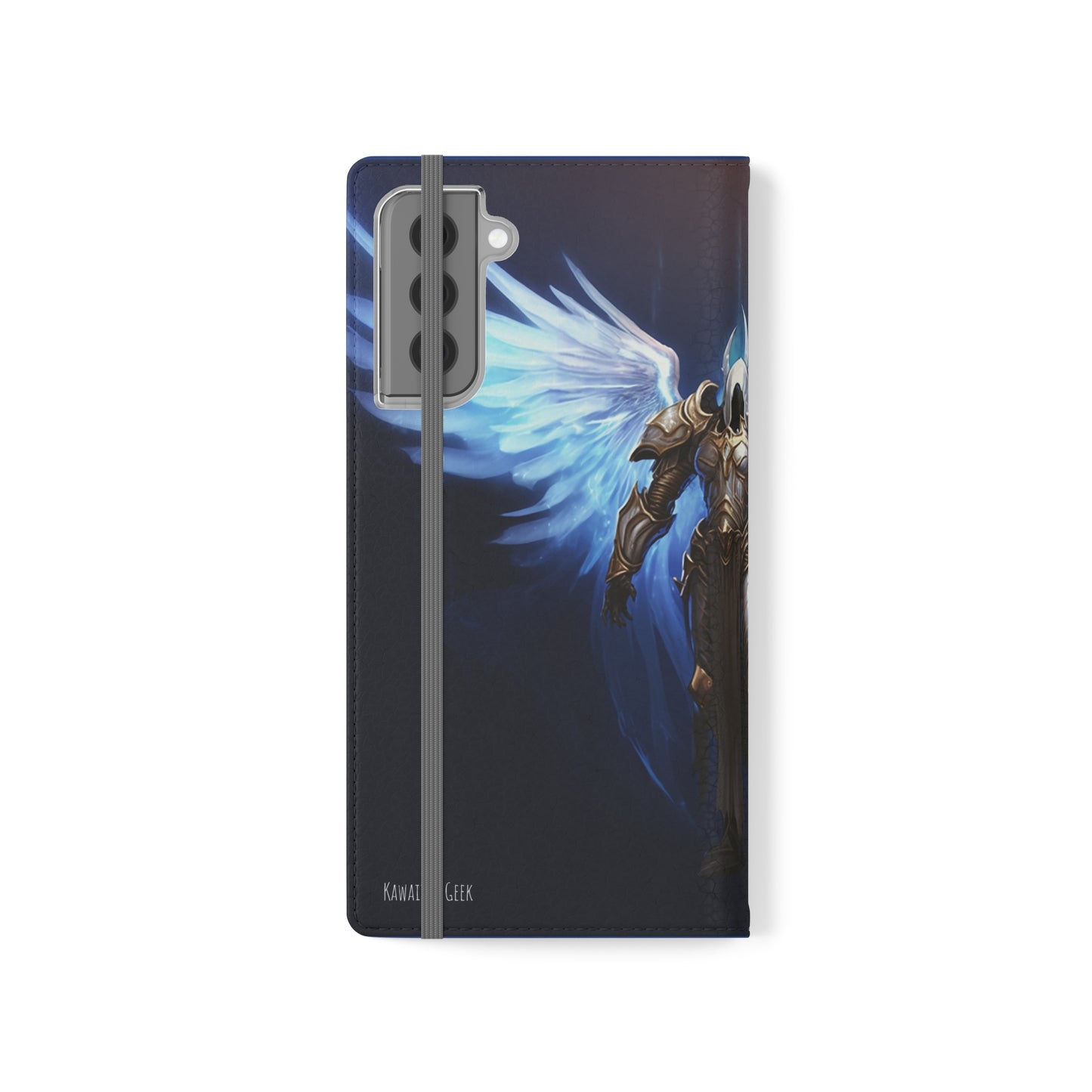 Archangel Flip Phone Case: Ethereal Wings & Sword Design