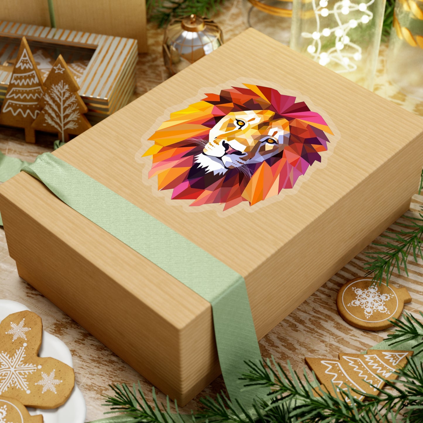 Lion Sticker - Roar with Geometric Majesty