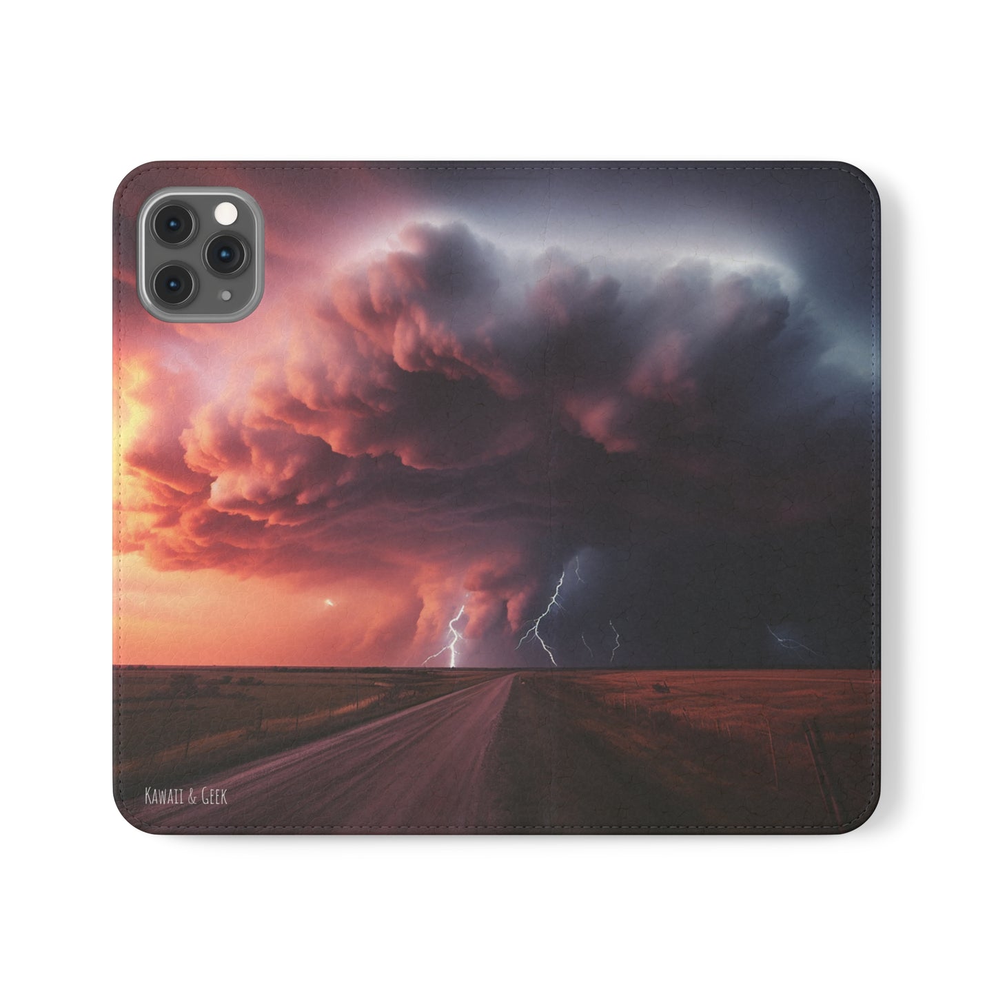 Super Cell Tornado Lightning Flip Phone Case