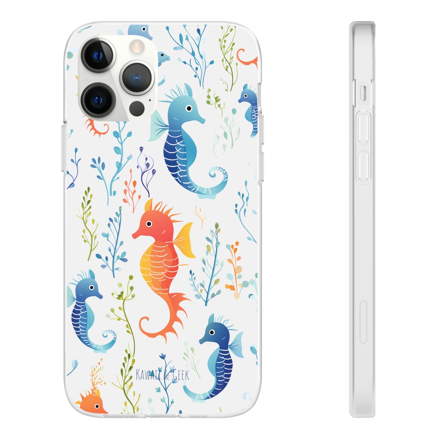 Underwater Seahorse Flexi Transparent phone Case : Dive into Cuteness!