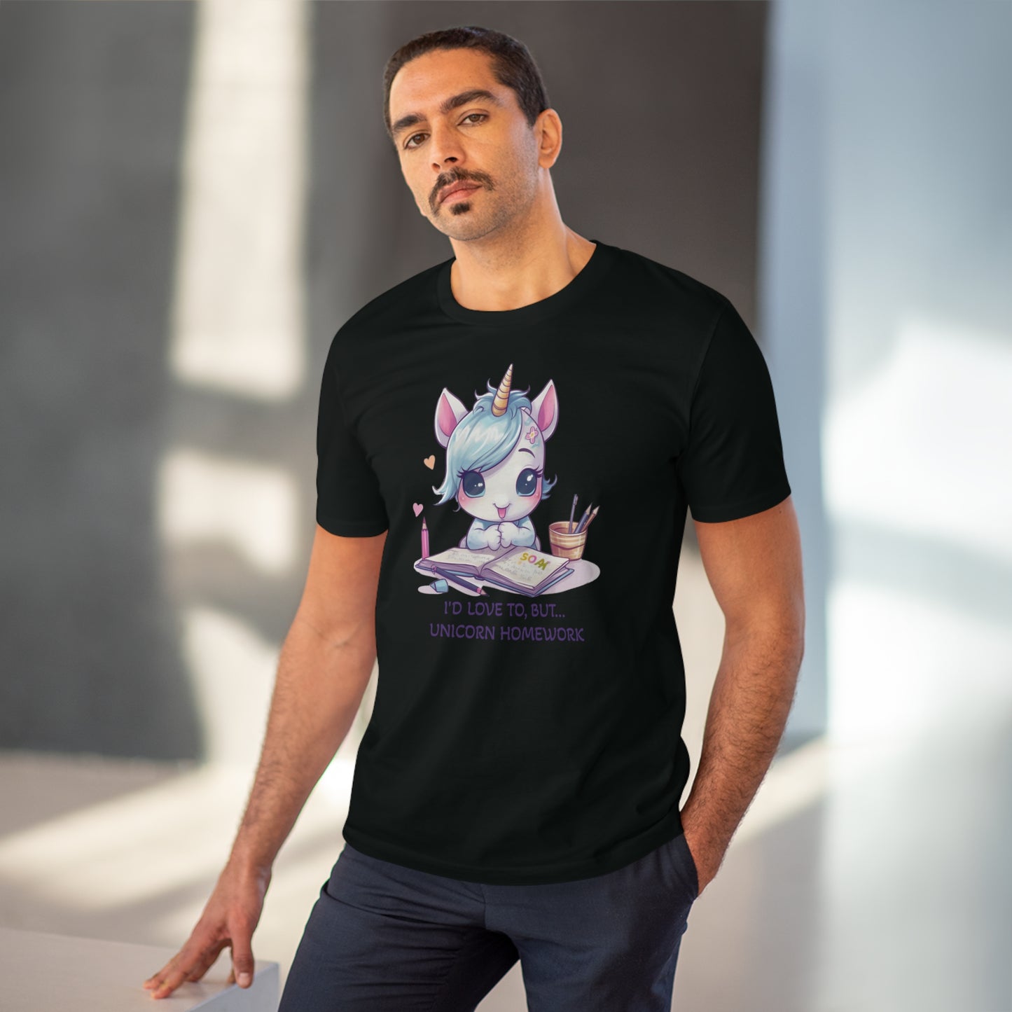 Cute Unicorn Homework T-Shirt - Unisex and Eco-Friendly Statement Tee