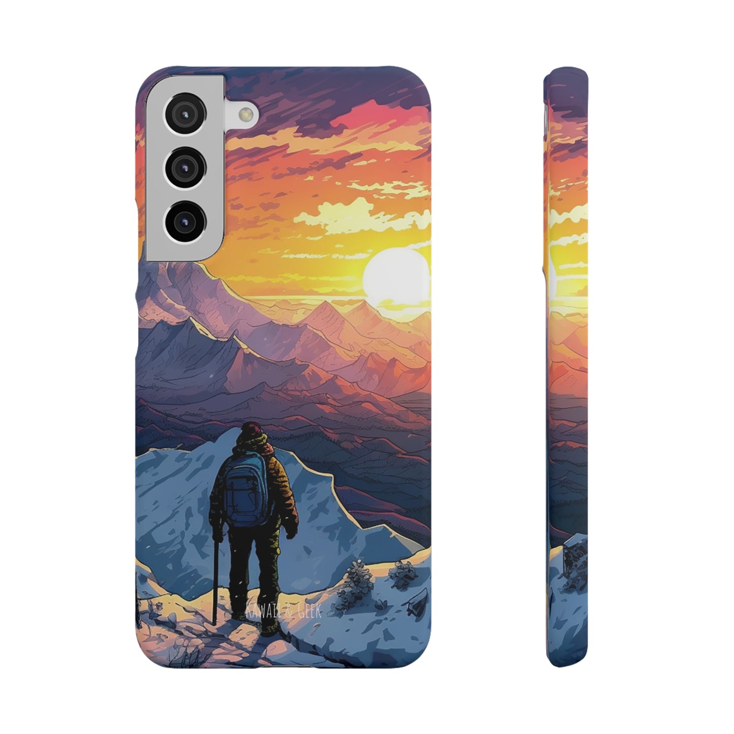 Snowy Mountain Landscape Sunset Phone Case - Embrace the Beauty of Nature on Your Device