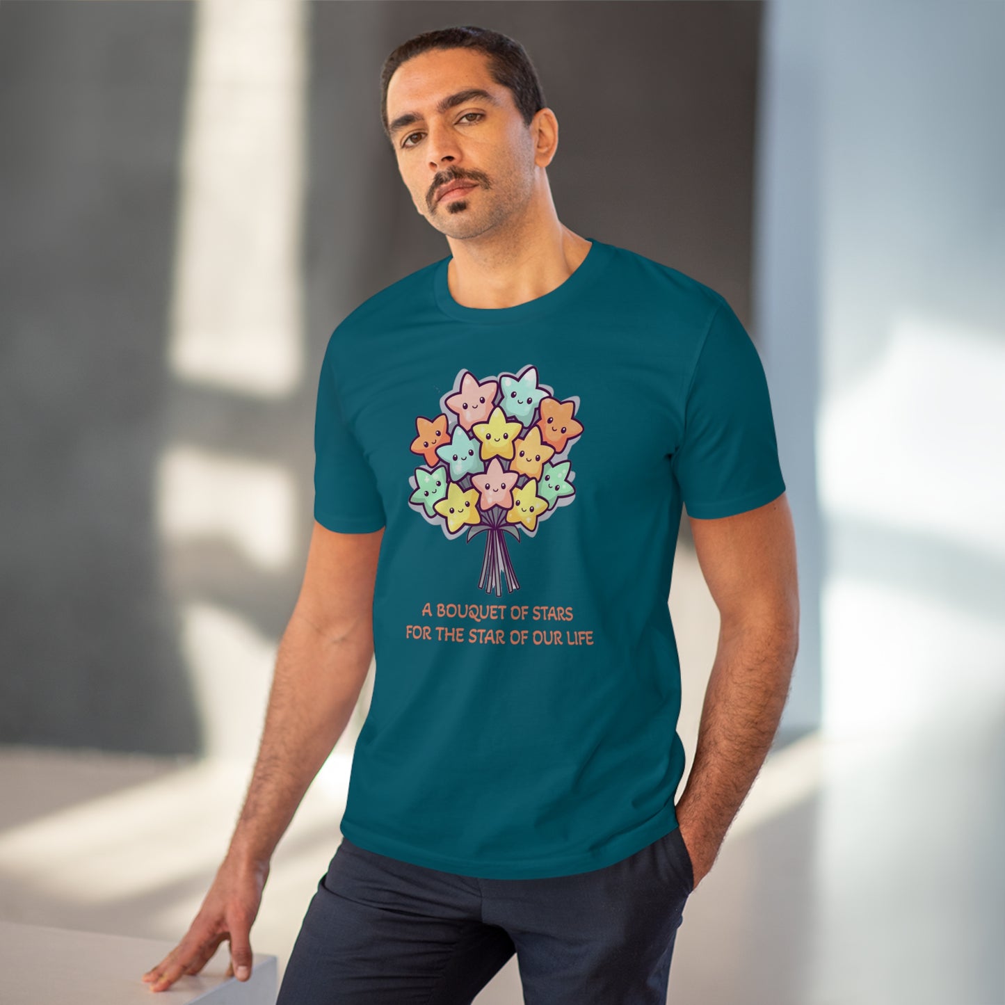 Bouquet of Stars for the Star of Our Life -  Unisex Eco-Friendly T-Shirt - Father's and Mother's Day Special