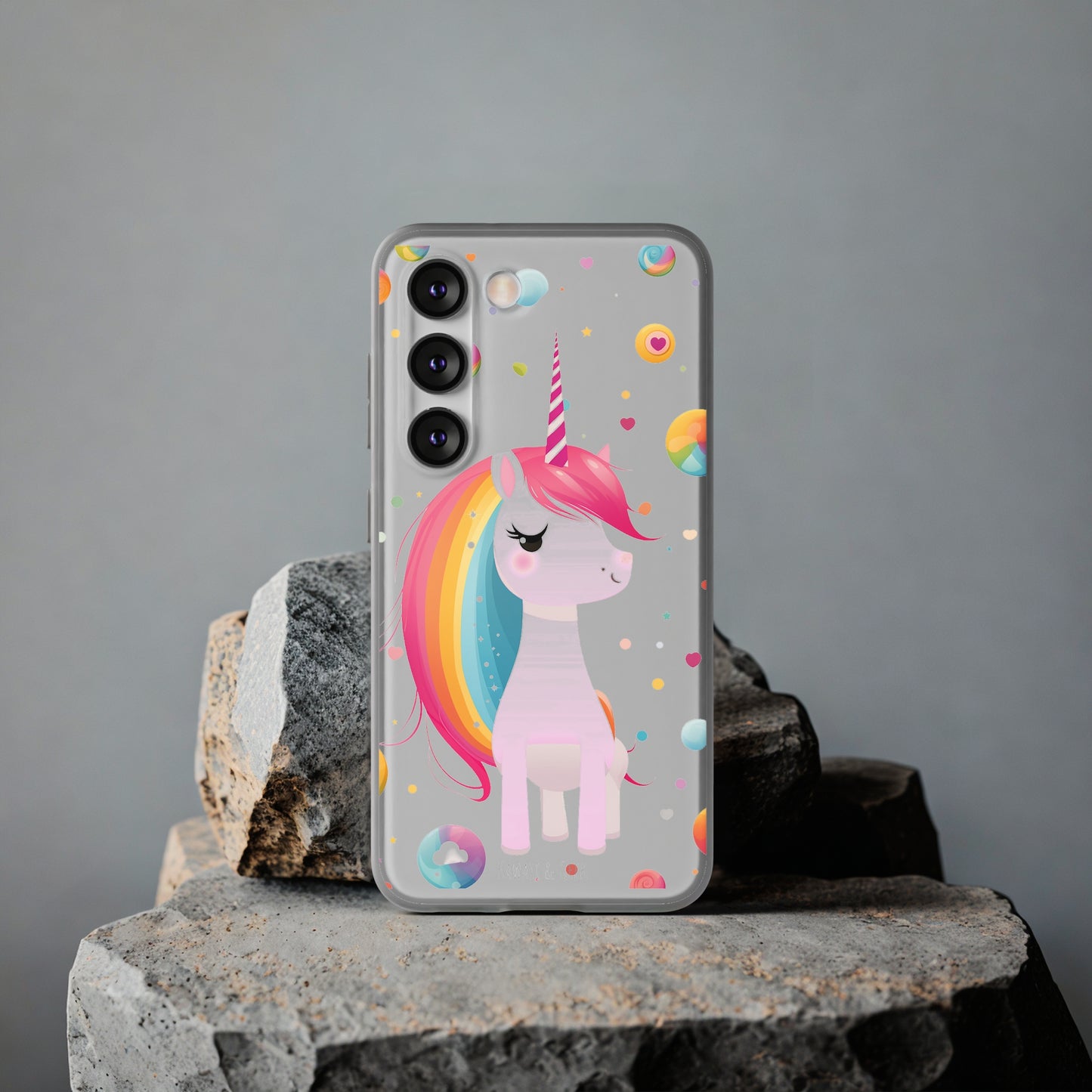 Kawaii Unicorn Flexi Transparent Phone Case