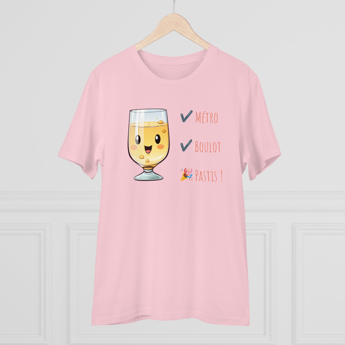 Métro, Boulot, Pastis T-Shirt - Cute Smiling Pastis Glass Design