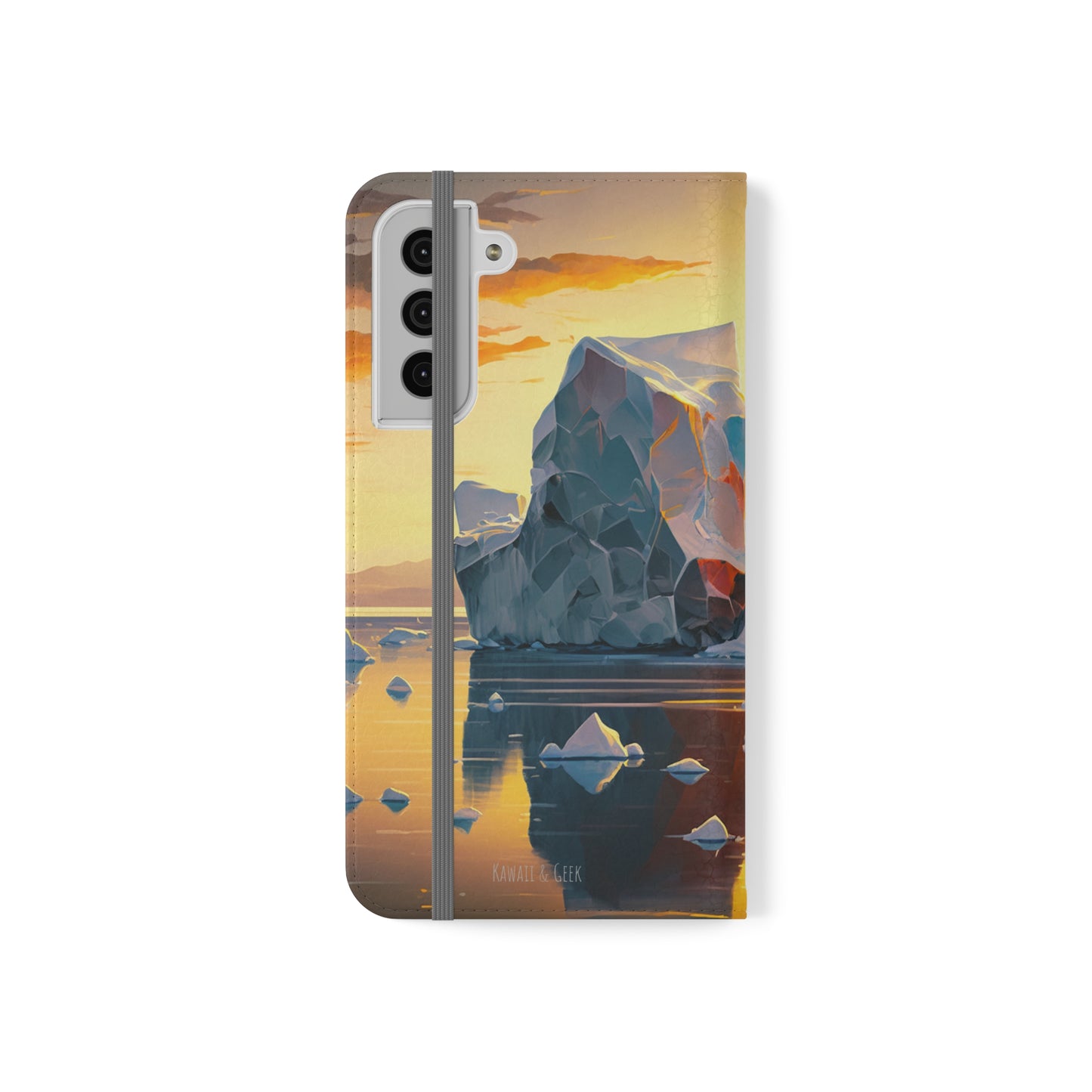 Arctic Landscape and Iceberg at Sunset Flip Phone Case - Capture the Serenity of Nature on Your Device