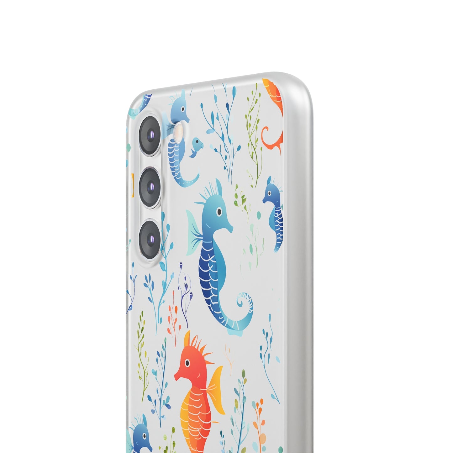 Underwater Seahorse Flexi Transparent phone Case : Dive into Cuteness!