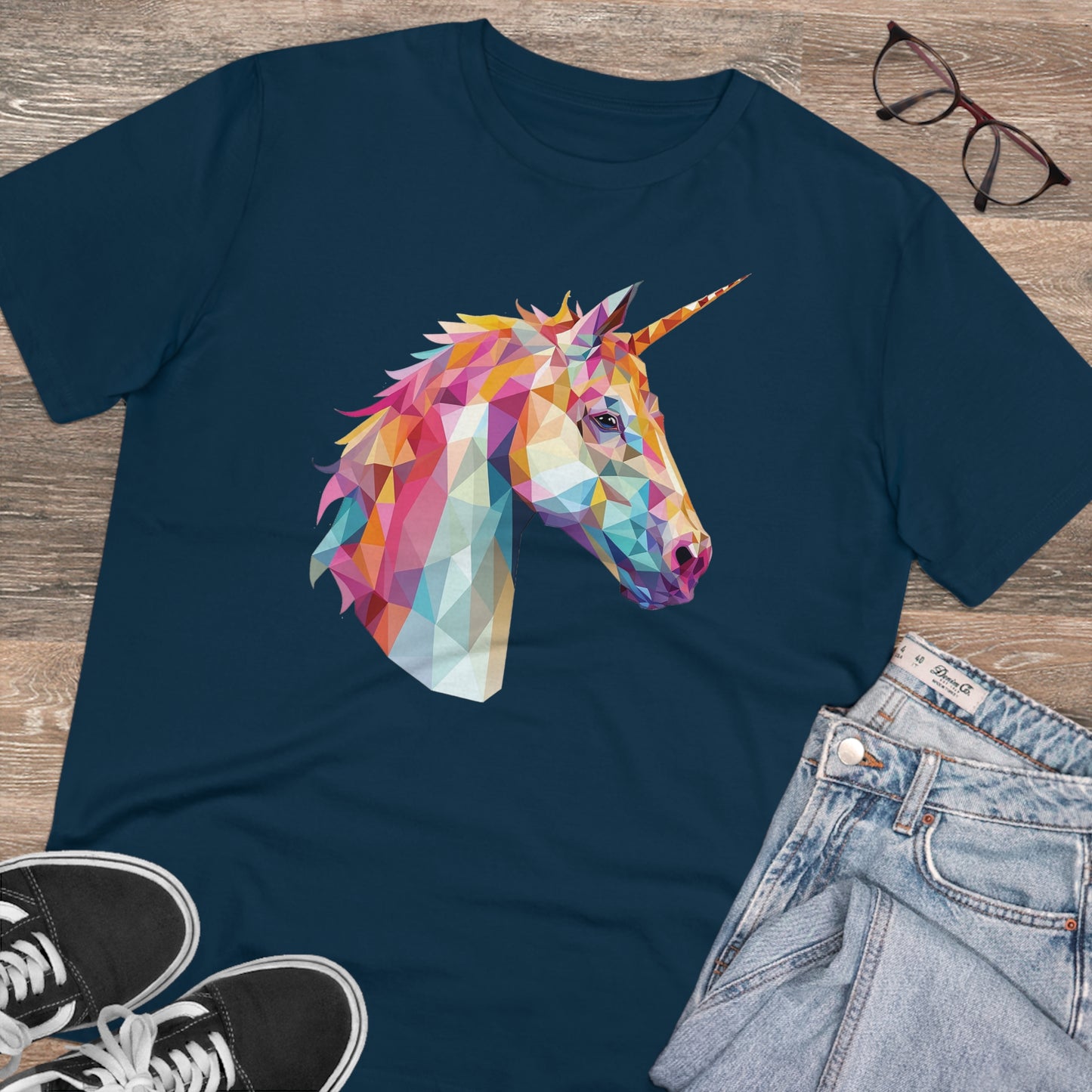 Unicorn Polygonal T-Shirt - Embrace Magical Elegance