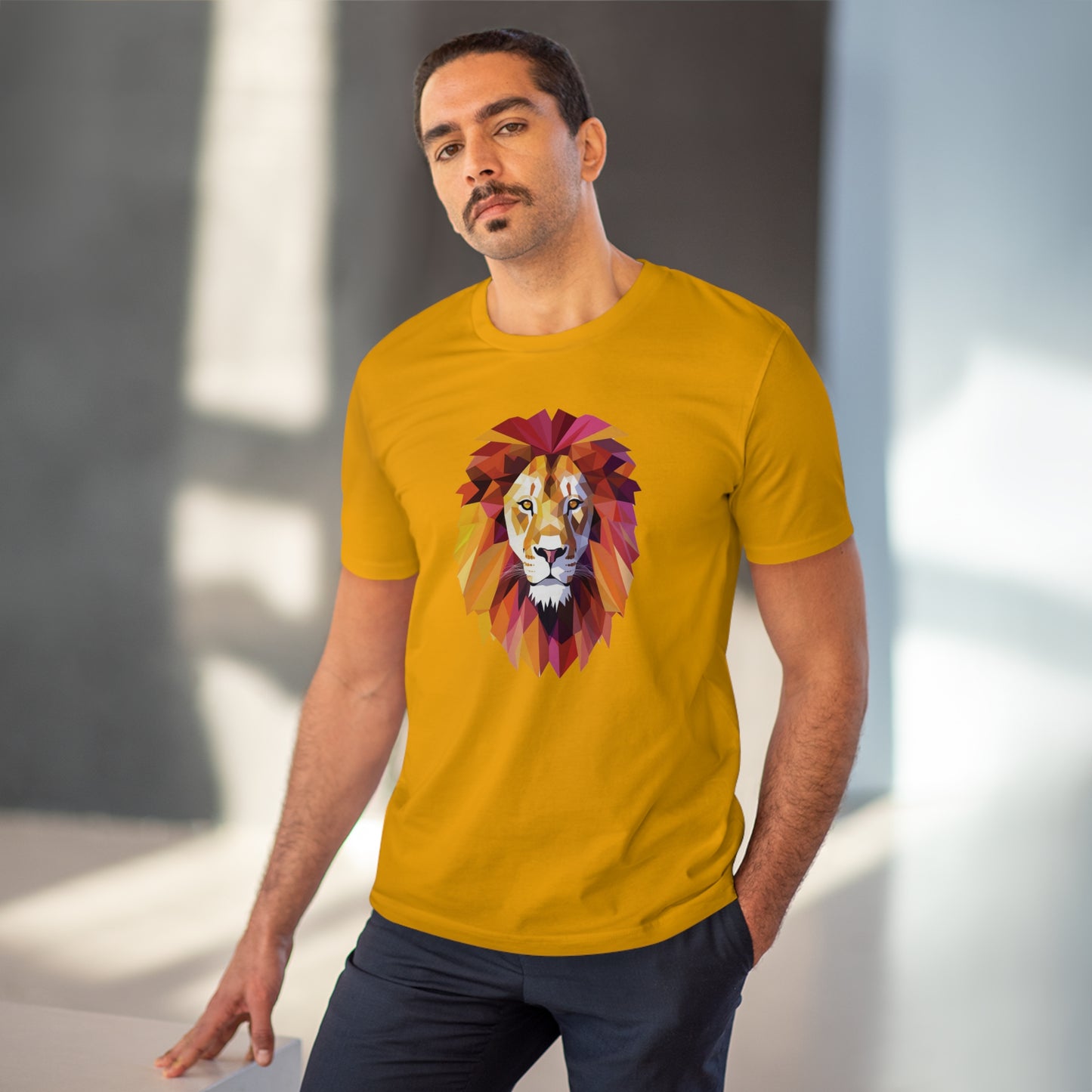 Lion Polygonal T-Shirt - Embrace Majestic Roar