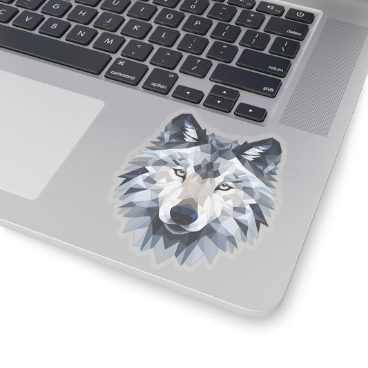 Geometric Facet Wolf Sticker