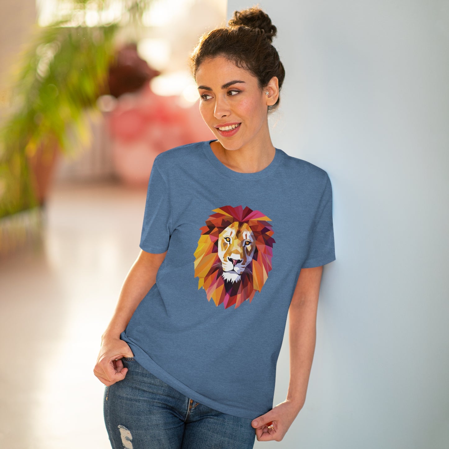 Lion Polygonal T-Shirt - Embrace Majestic Roar