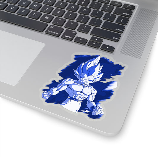 Angry Vegeta in Anime Style Sticker - Add Some Intense and Bold Style to Your Tech