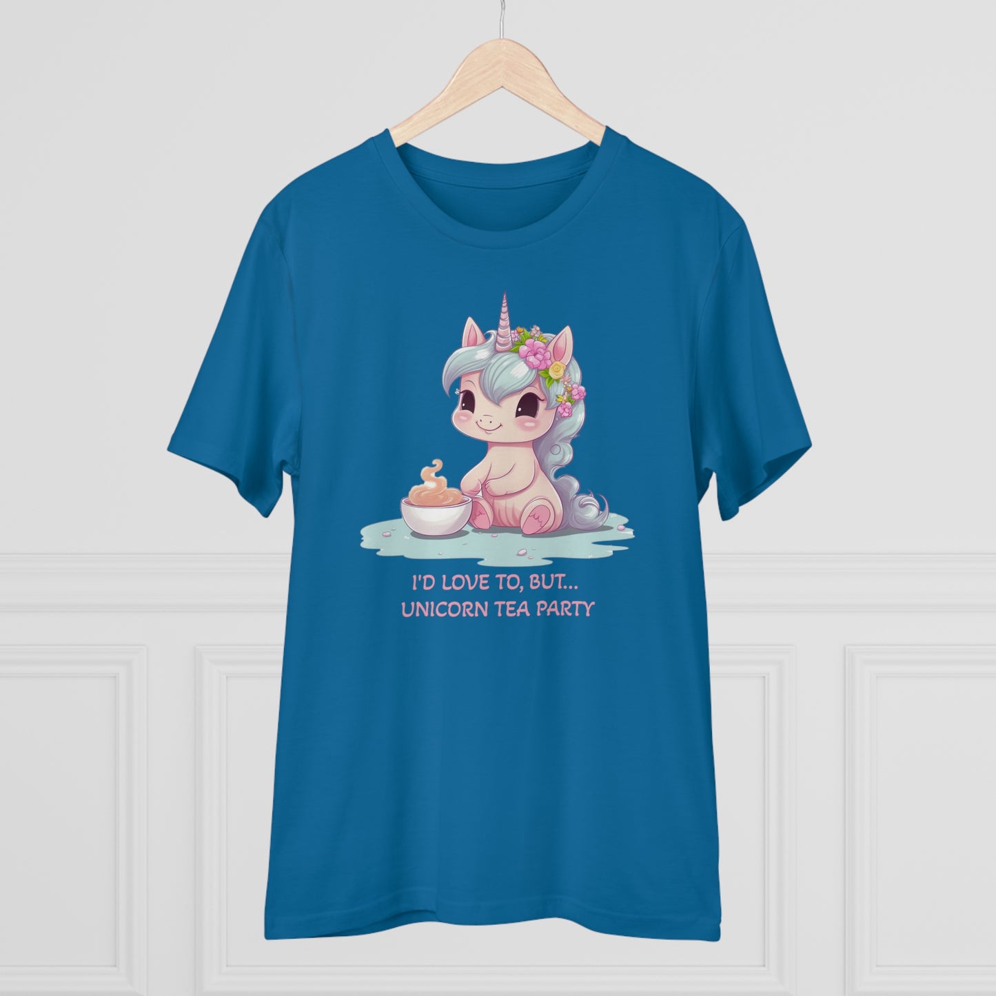 Cute Unicorn Tea Party T-Shirt - Unisex and Eco-Friendly with Whimsical Charm