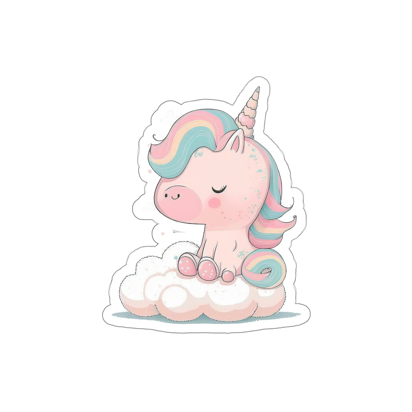 Cute Unicorn Sleeping Sticker - Add Some Whimsy and Fantasy to Your Tech