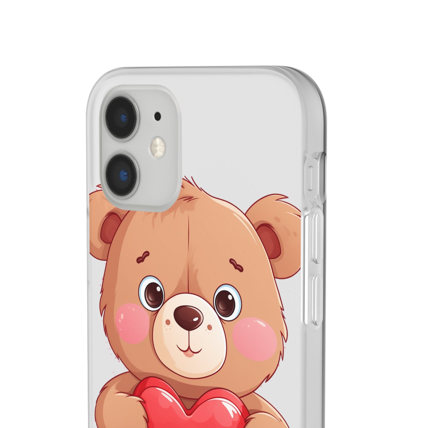 Teddy Bear Heart Phone Case - Flexi & Semi-Transparent - Valentine's Day