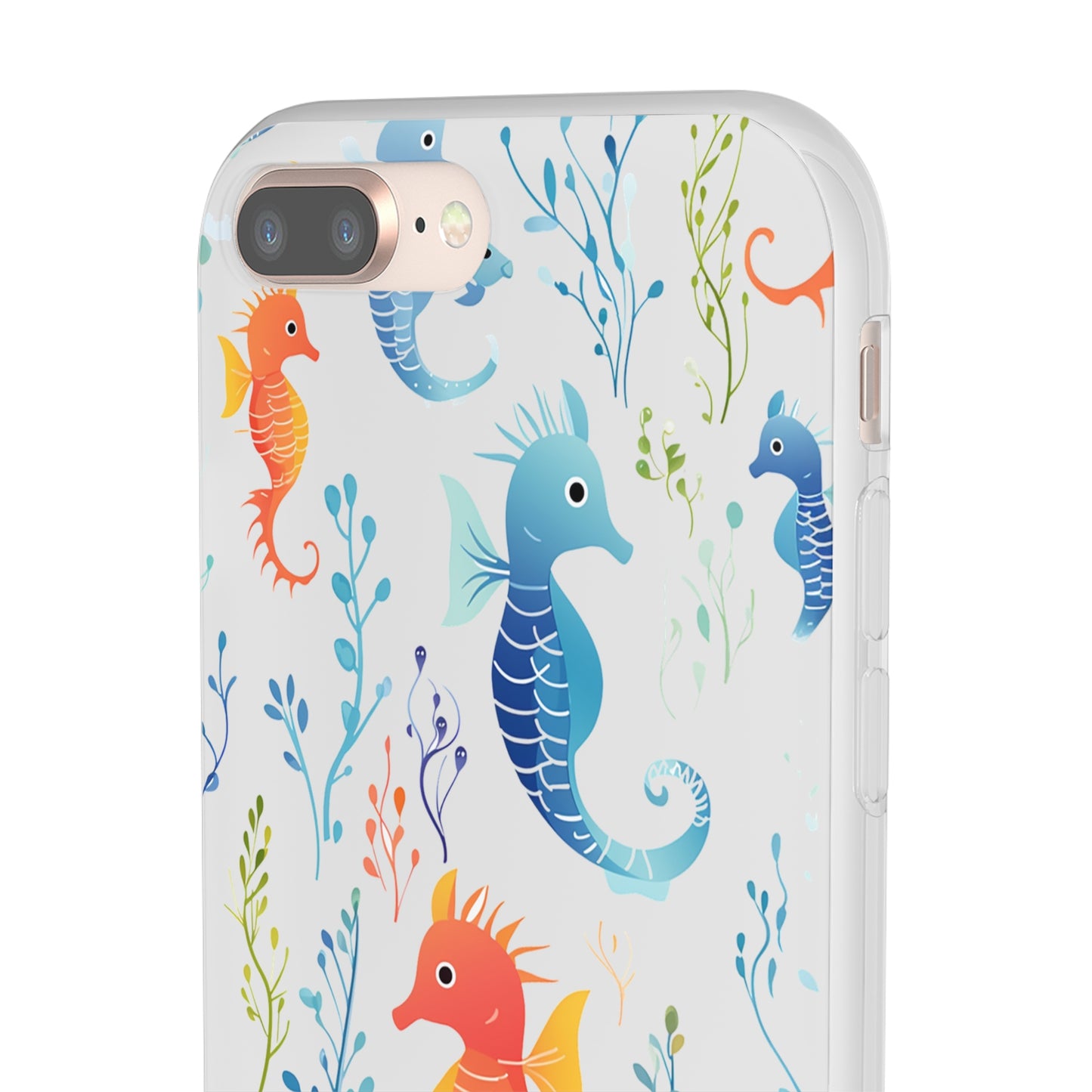 Underwater Seahorse Flexi Transparent phone Case : Dive into Cuteness!