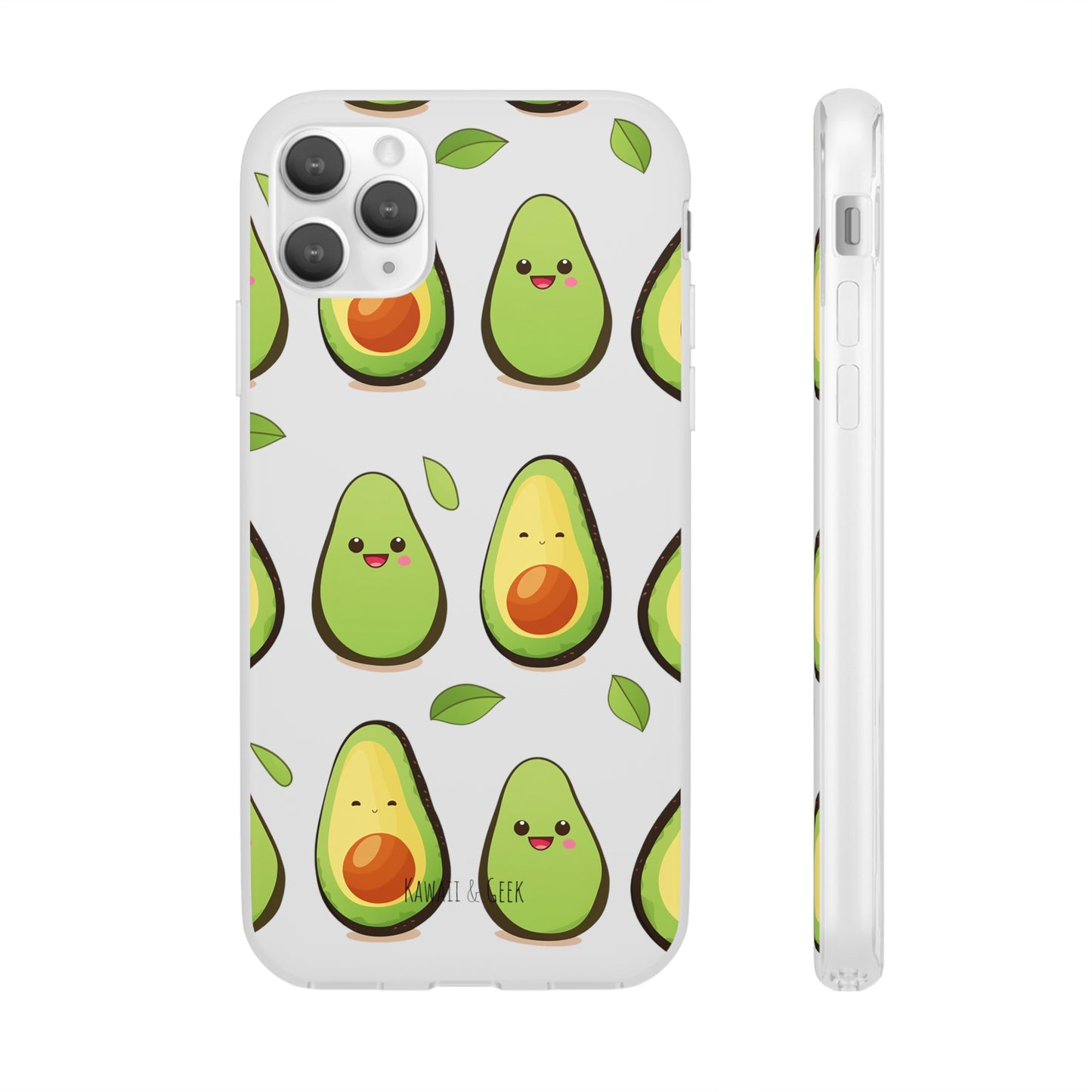 Cute Avocado Transparent Flexi Case: Perfect Blend of Style & Function