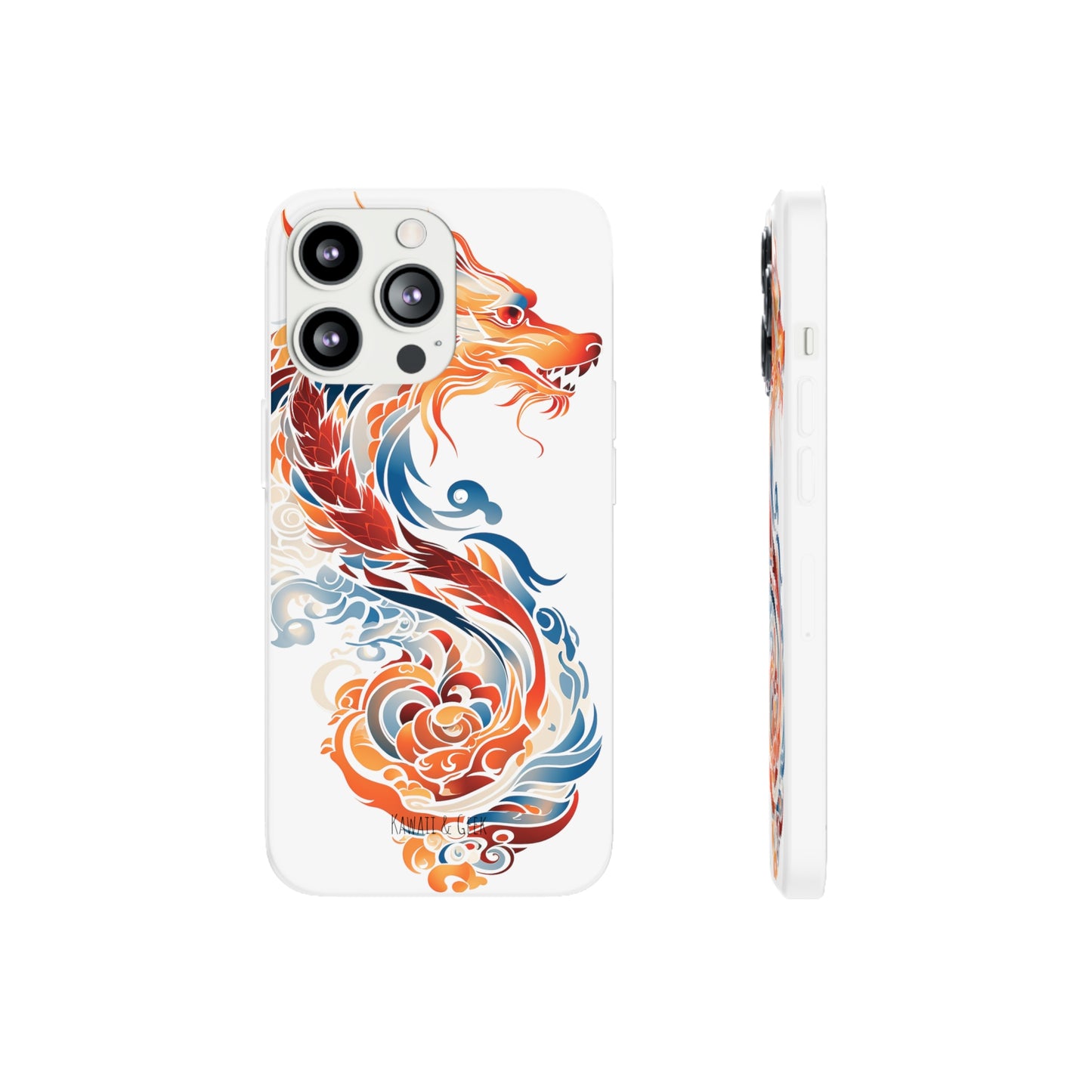 Elegant Chinese Ink Dragon Flexi Transparent Phone Case