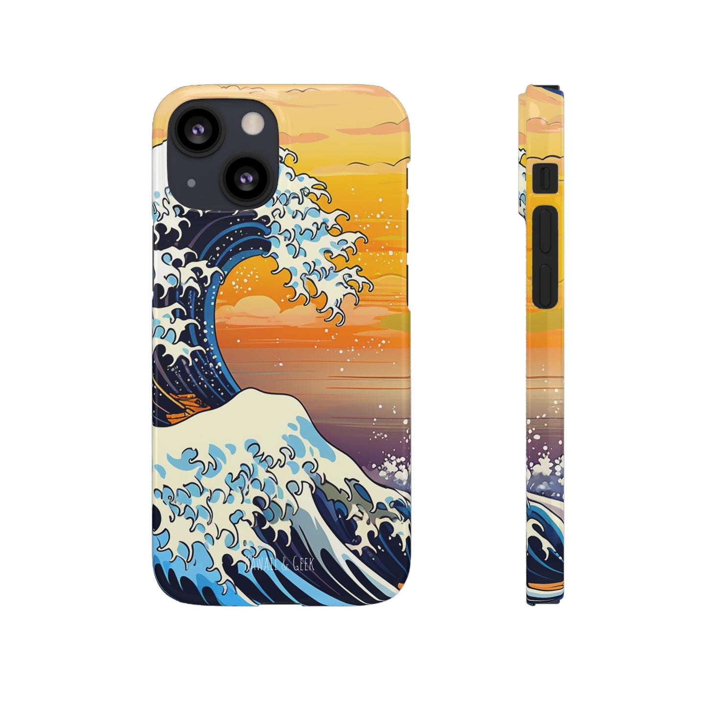 Sunset Big Wave Phone Case - Embrace the Majestic Hokusai Style in Your Hands