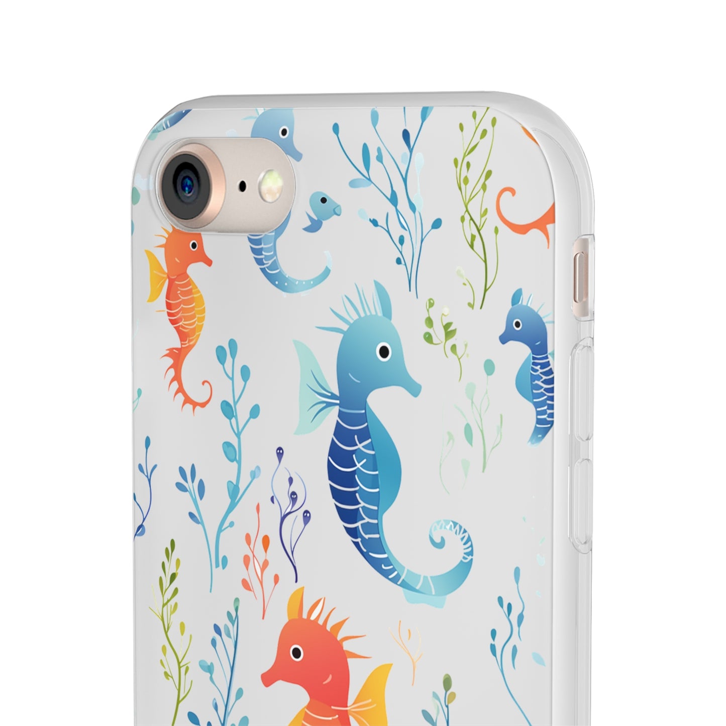 Underwater Seahorse Flexi Transparent phone Case : Dive into Cuteness!