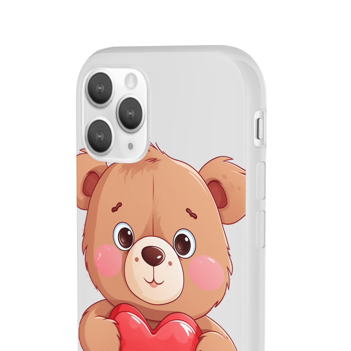 Teddy Bear Heart Phone Case - Flexi & Semi-Transparent - Valentine's Day