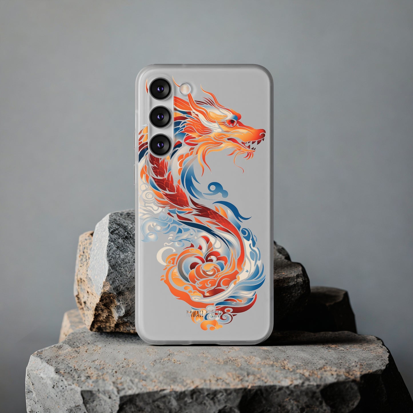 Elegant Chinese Ink Dragon Flexi Transparent Phone Case