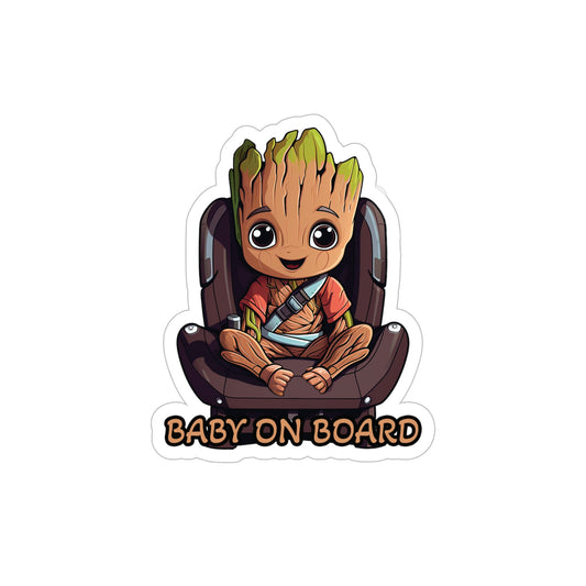 Baby on Board Car Sticker with Baby Groot - Embrace the Cute Guardianship