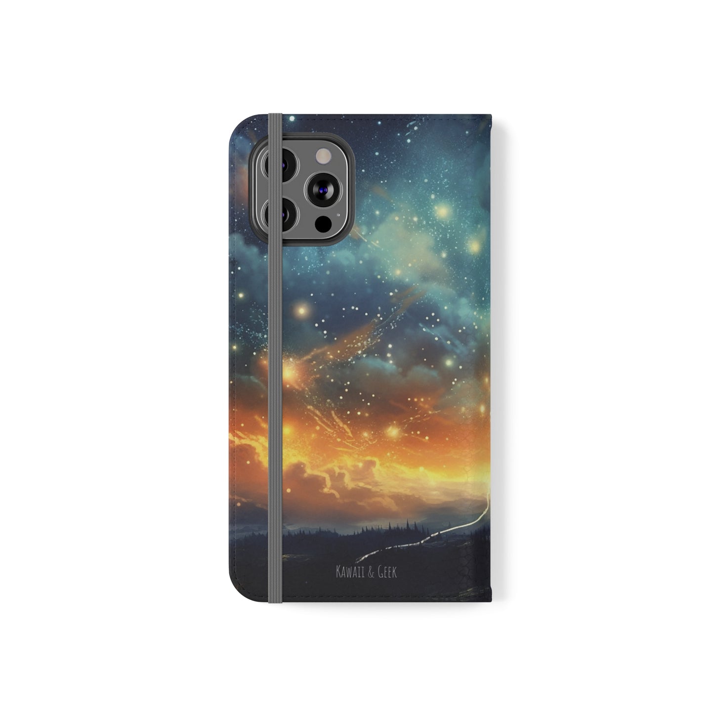 Wonderful Starry Night Flip Phone Case - Embrace the Beauty of the Night Sky