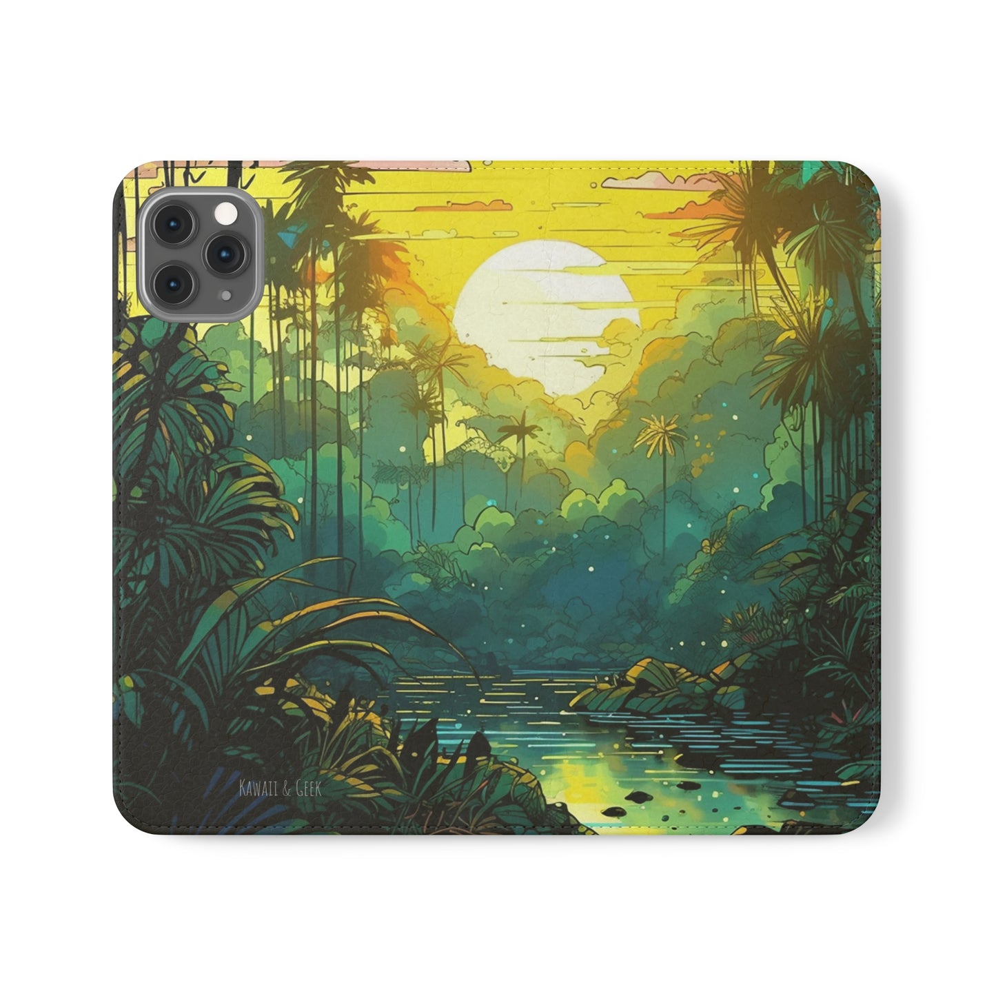 Rainforest at Sunset Flip Phone Case - Capture the Serenity of Nature on Your Device