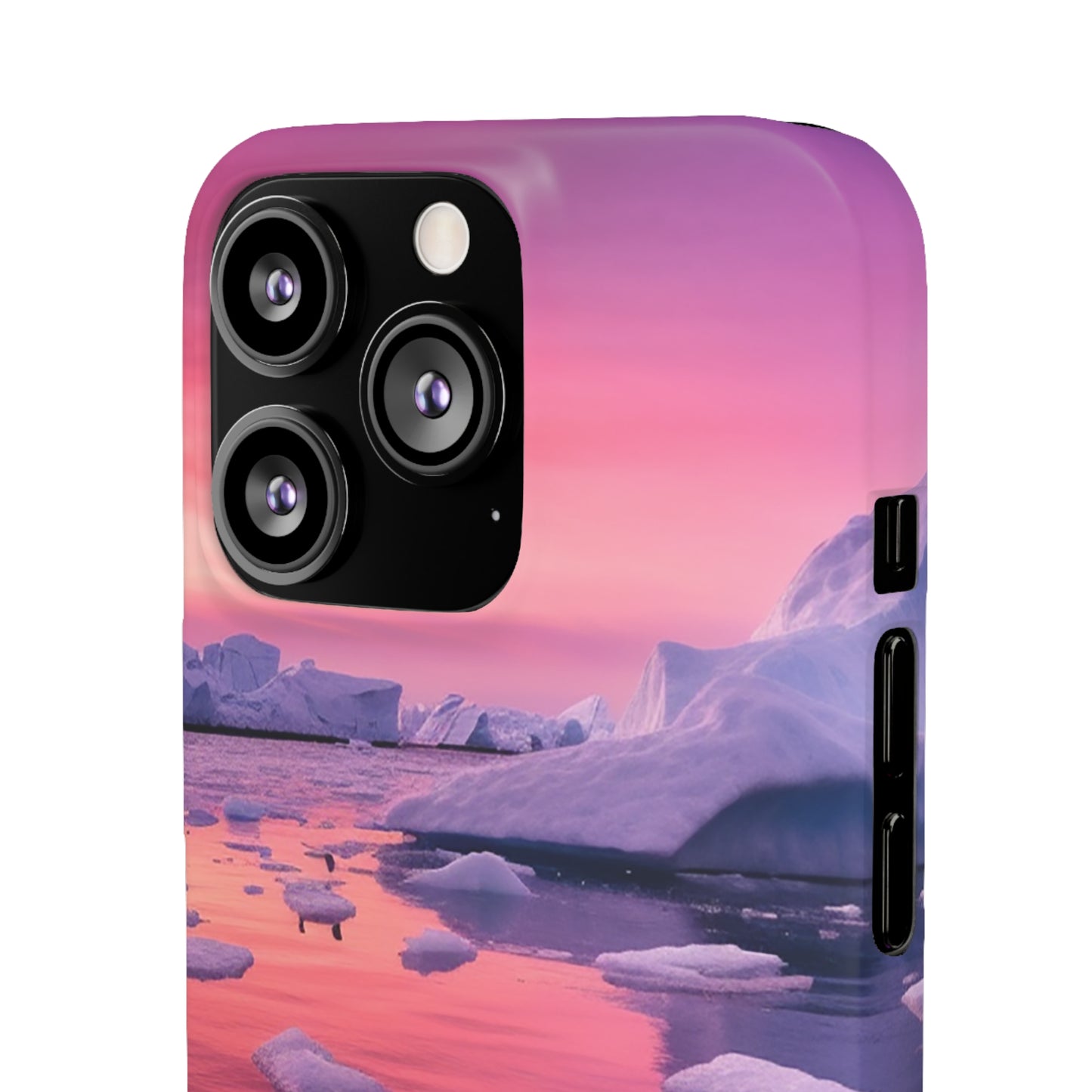 Pinky Arctic Landscape at Sunset Phone Case - Capture the Serenity of Nature on Your Device