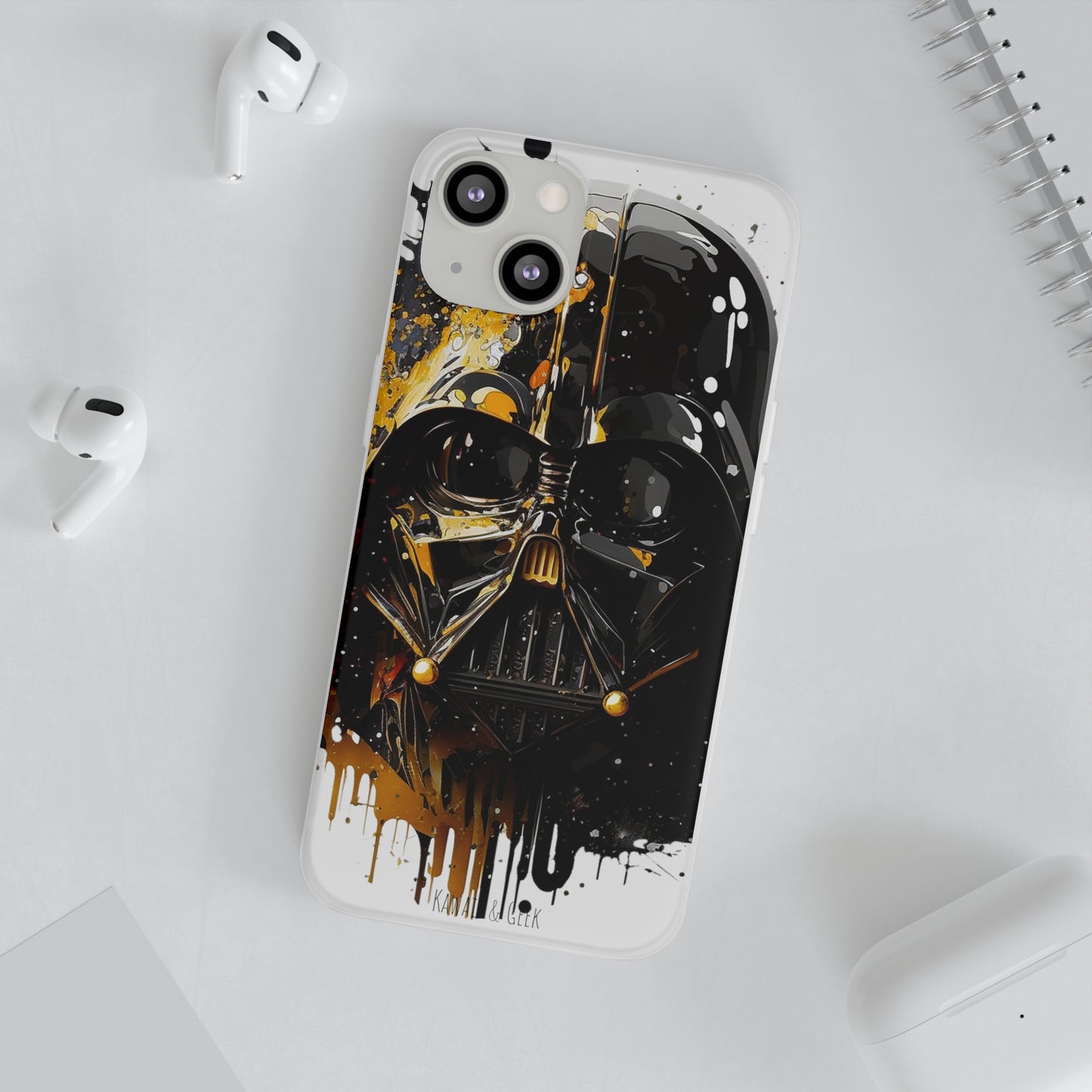 Darth Vader Gold and Black flexi phone Case - Protect Your Phone with Galactic and Artistic Style