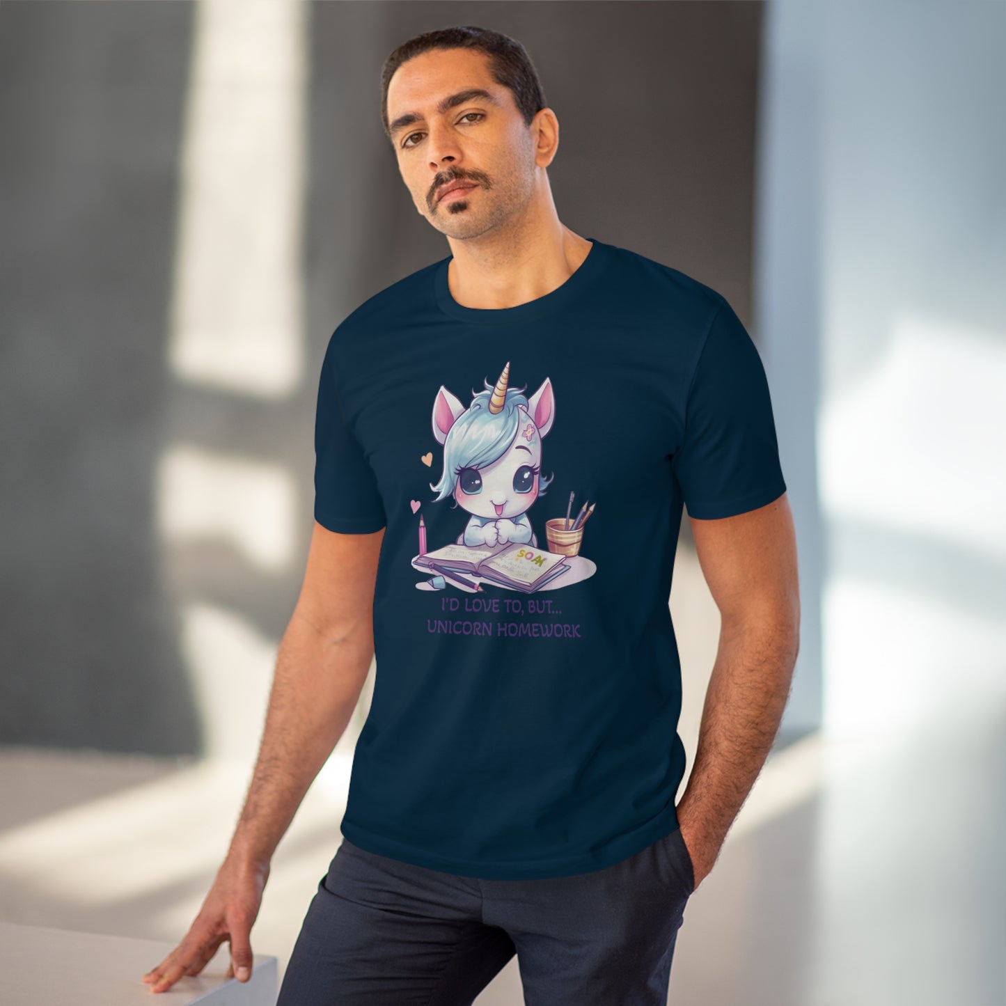 Cute Unicorn Homework T-Shirt - Unisex and Eco-Friendly Statement Tee