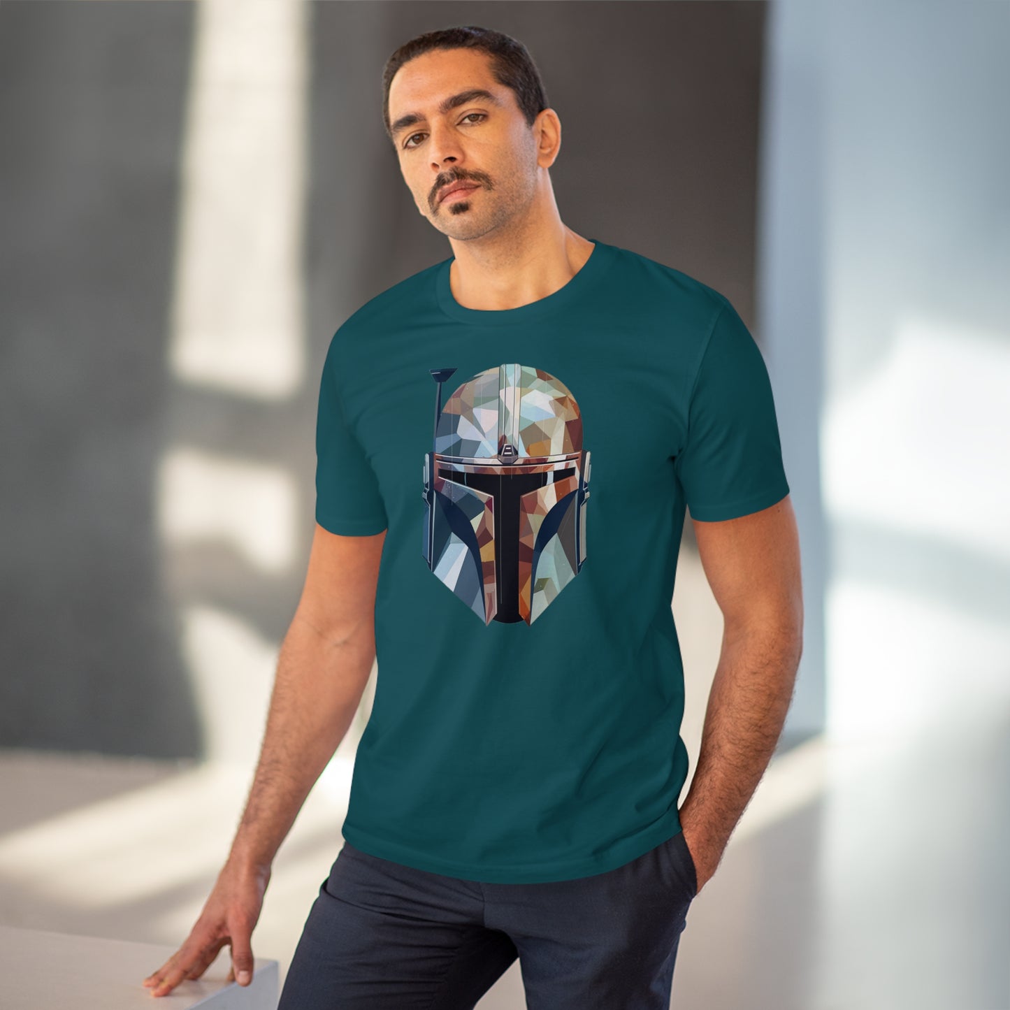 The Mandalorian Polygonal T-Shirt - Embrace Interstellar Adventure - Star Wars