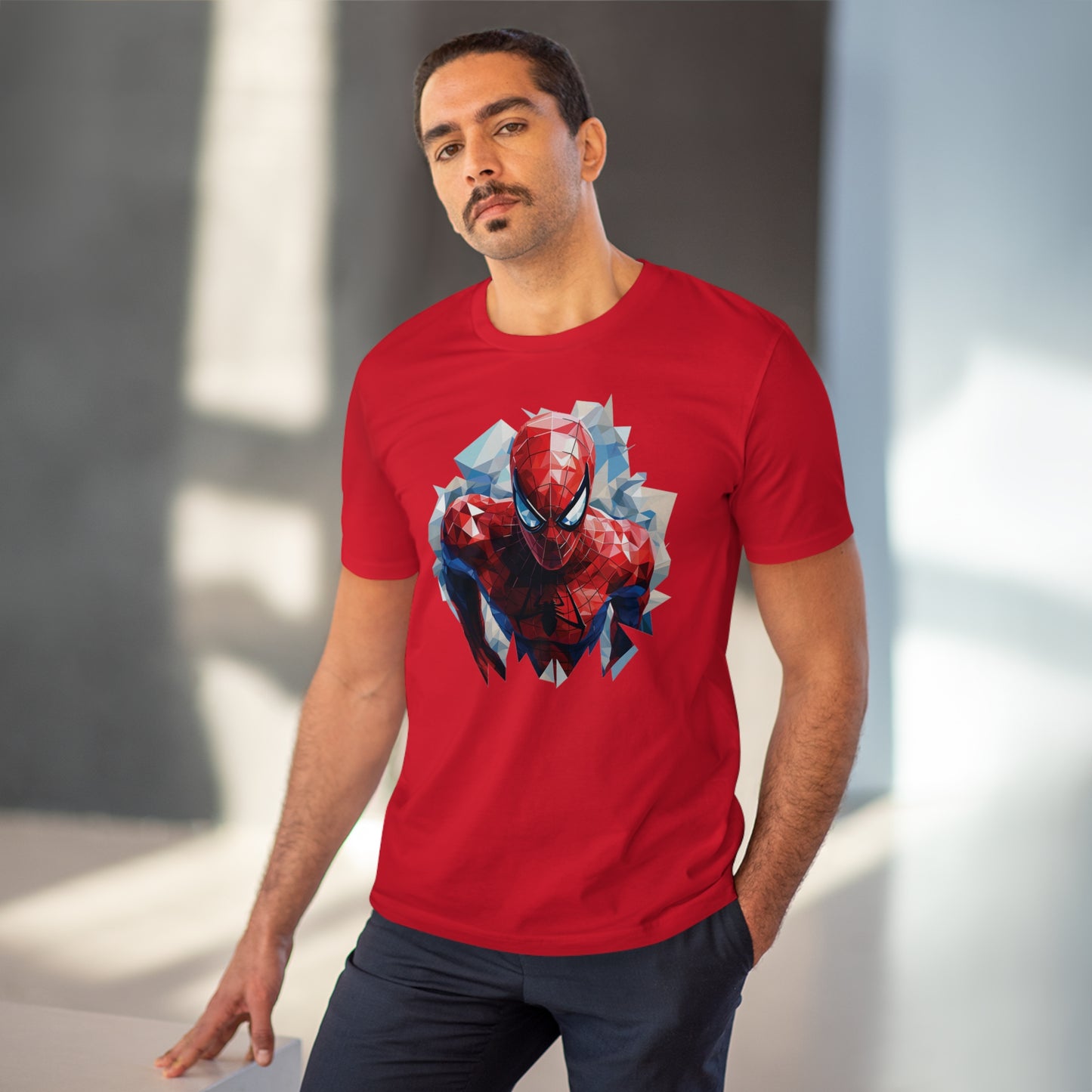 Spider-Man Polygonal Geometric T-Shirt - Swing into Stylish Adventure