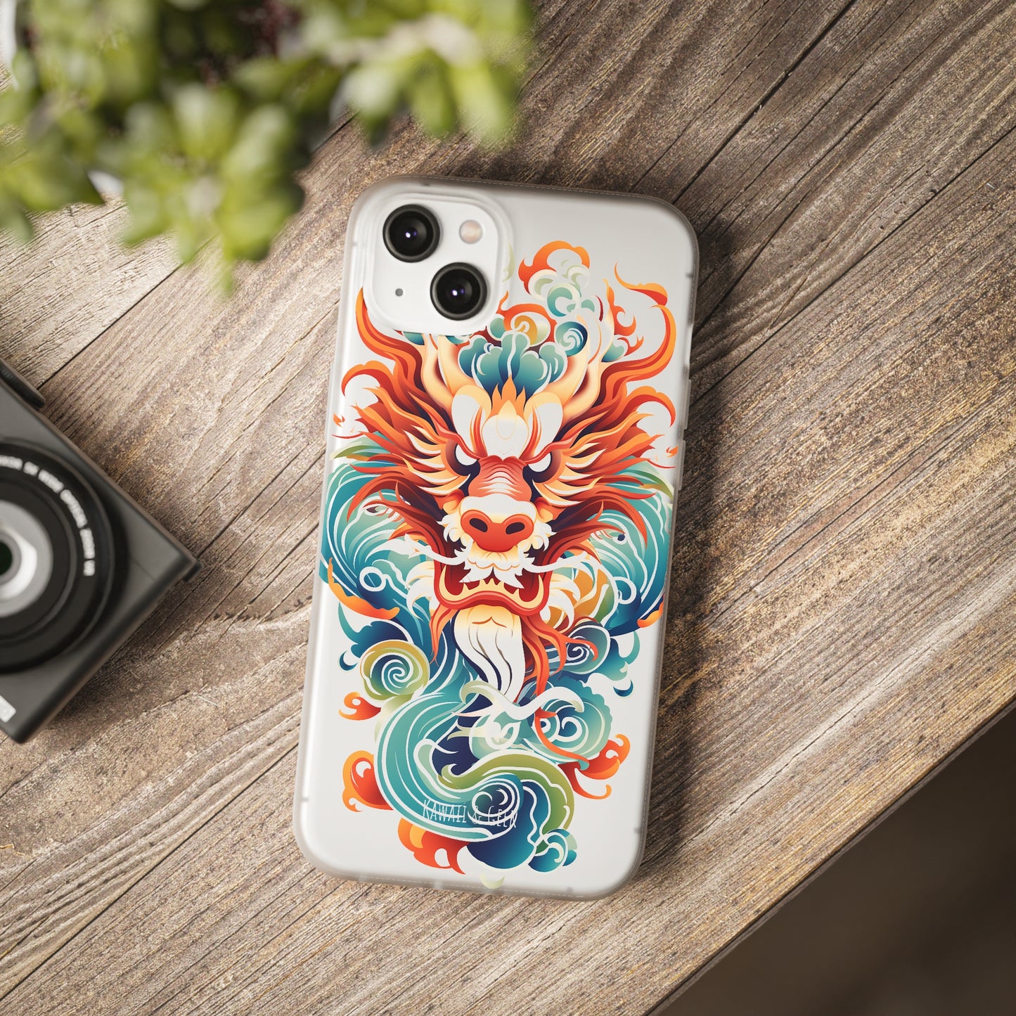 Chinese Ink Dragon Flexi Transparent Phone Case