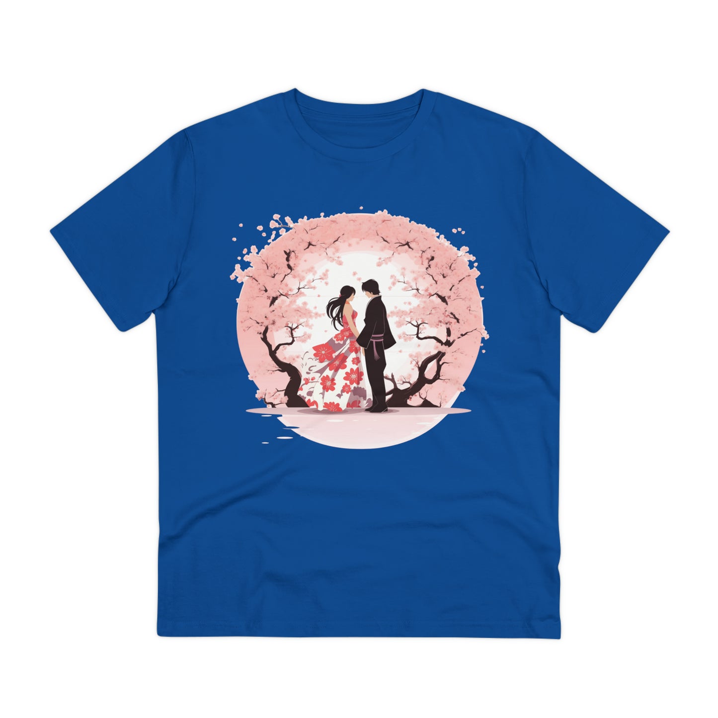 Cherry Blossom Romance T-shirt - Japanese Couple Design - Valentine's Day Special