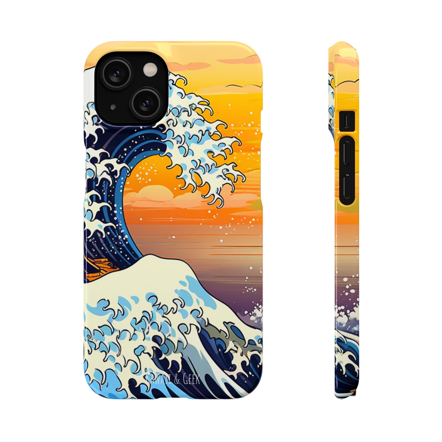 Sunset Big Wave Phone Case - Embrace the Majestic Hokusai Style in Your Hands