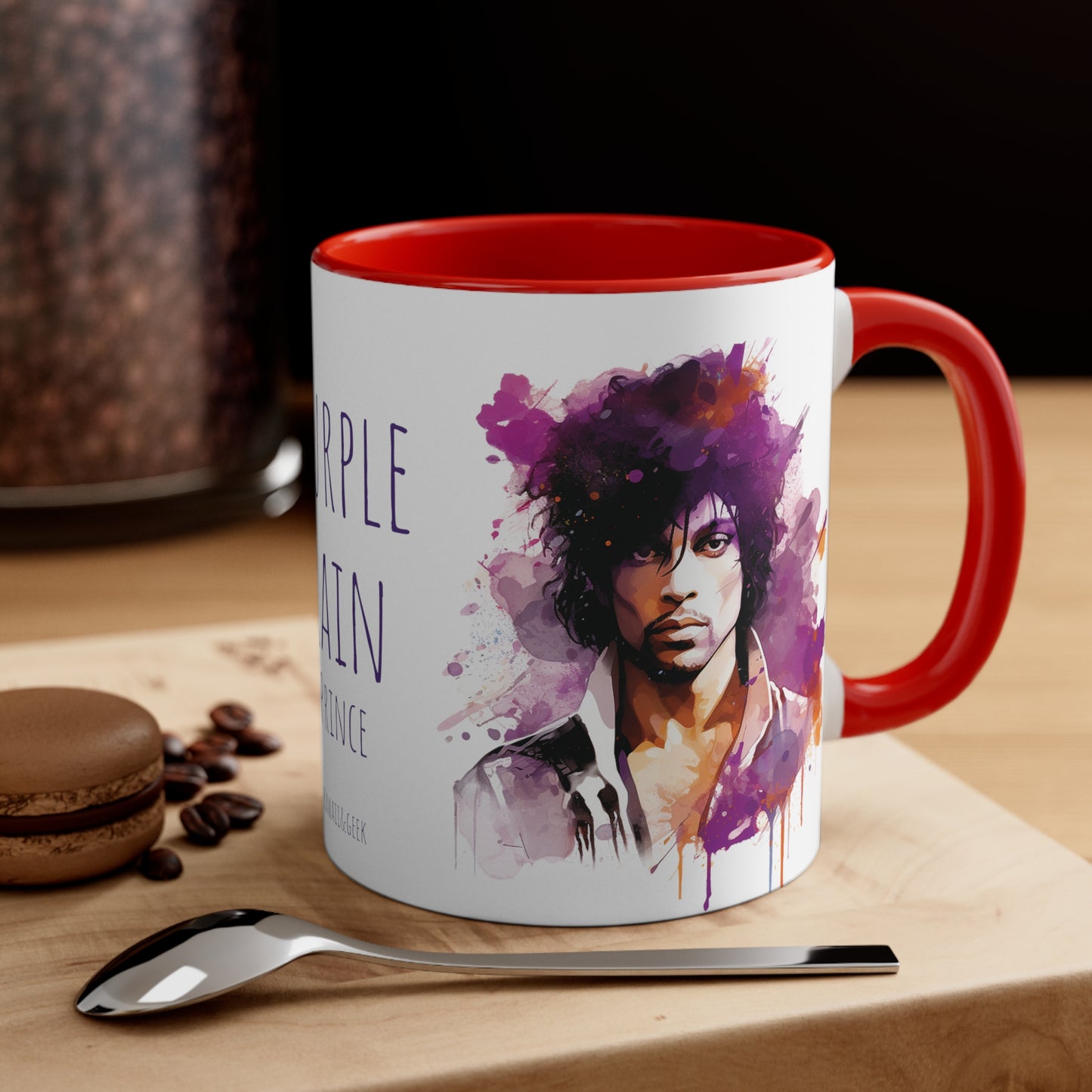 Prince Purple Rain Mug Watercolor Style - Musical Majesty in Every Sip