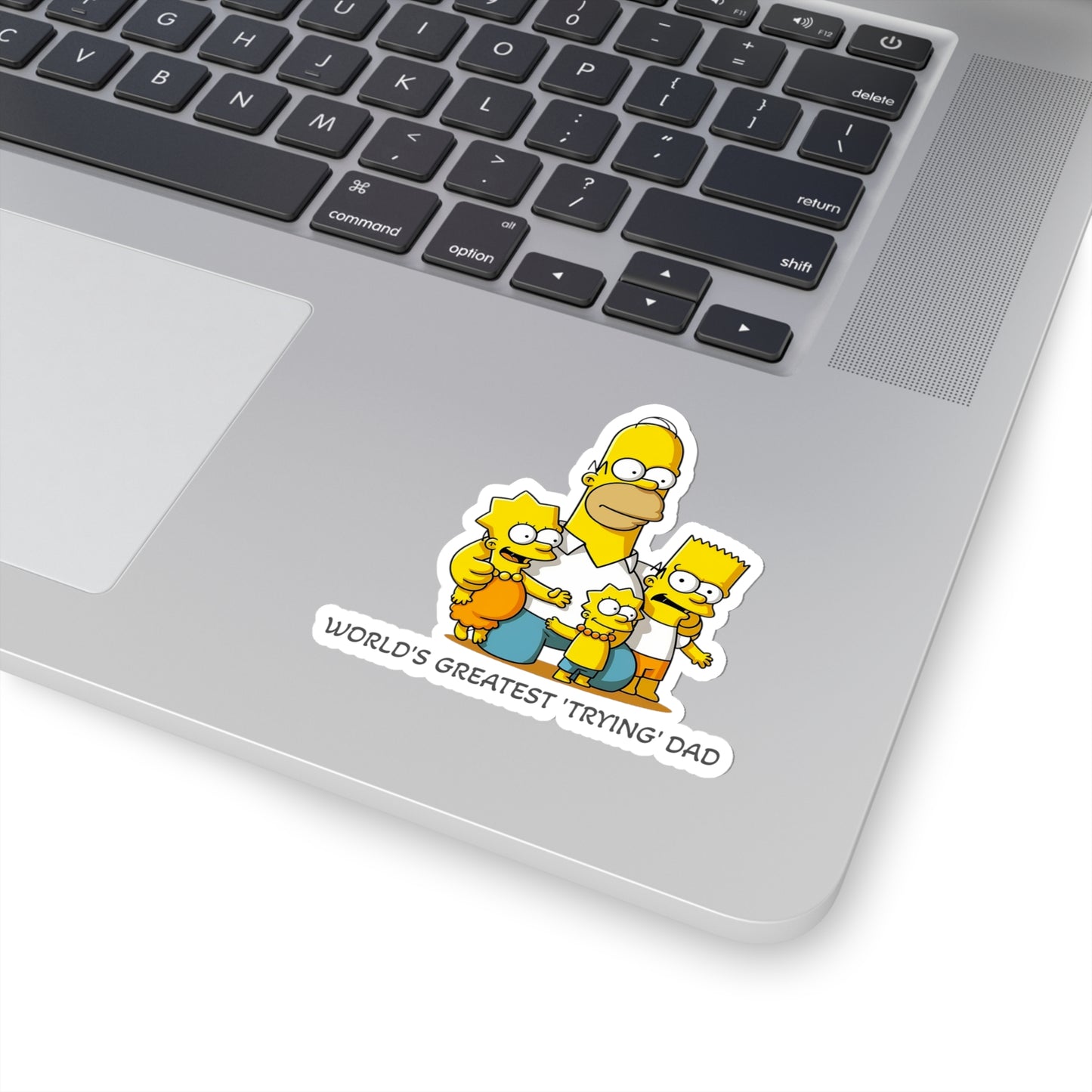 World's Greatest 'Trying' Dad" Father's Day Sticker - Celebrate Fatherhood with Homer and the Simpson