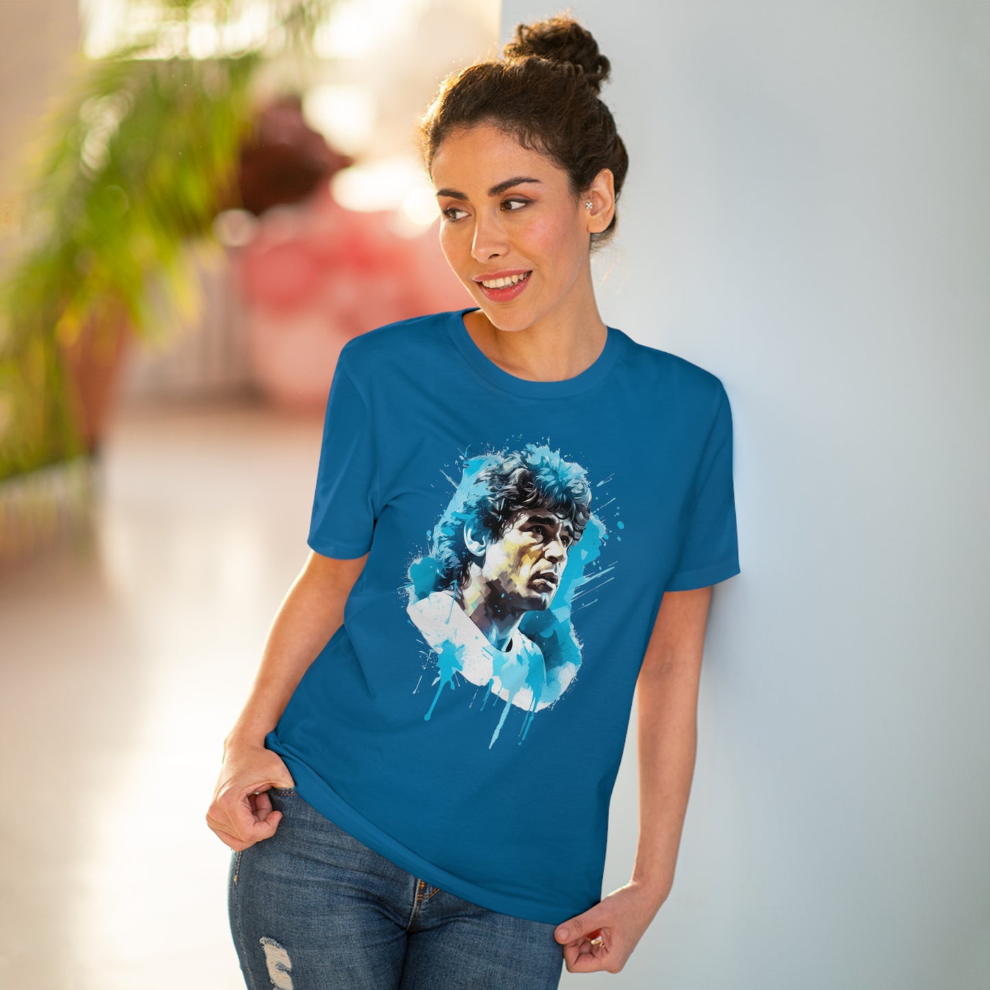 Diego Maradona Eco-Friendly T-shirt : Ethereal Watercolor