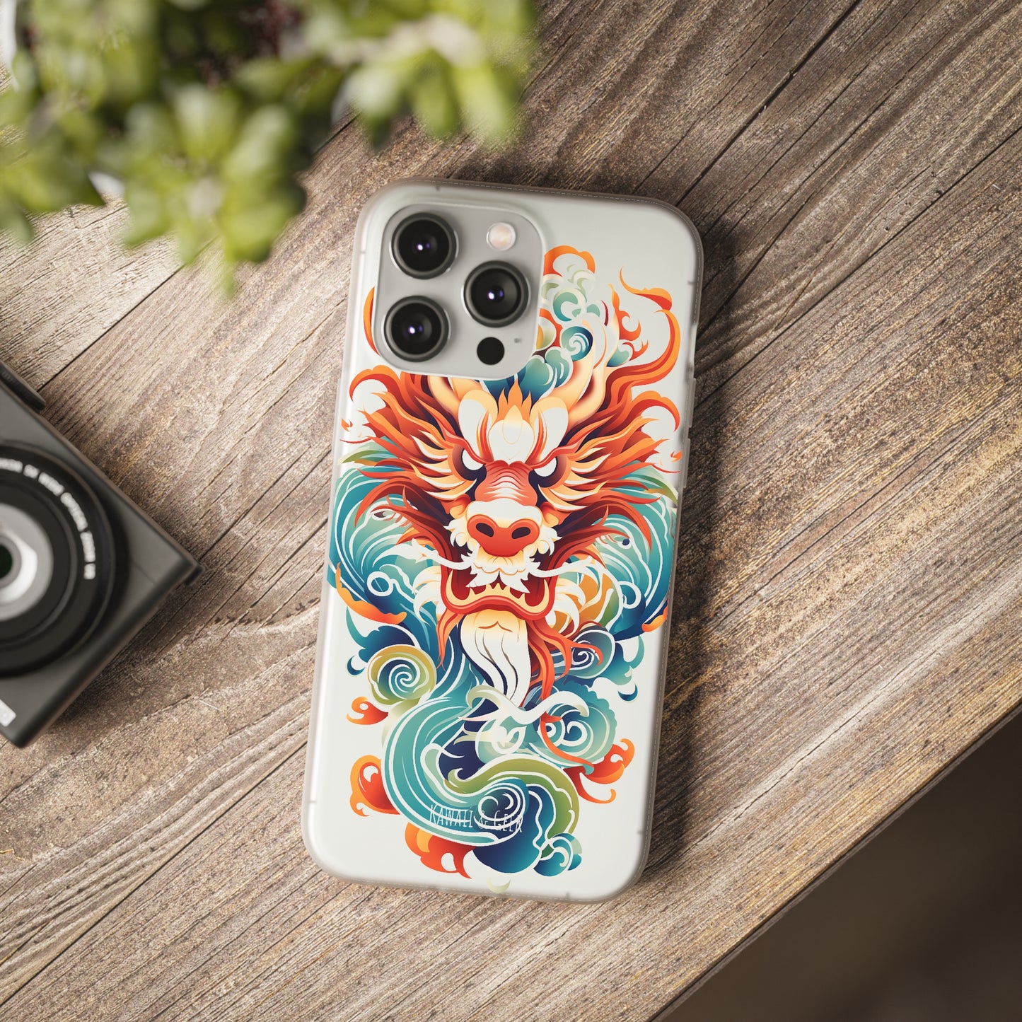 Chinese Ink Dragon Flexi Transparent Phone Case